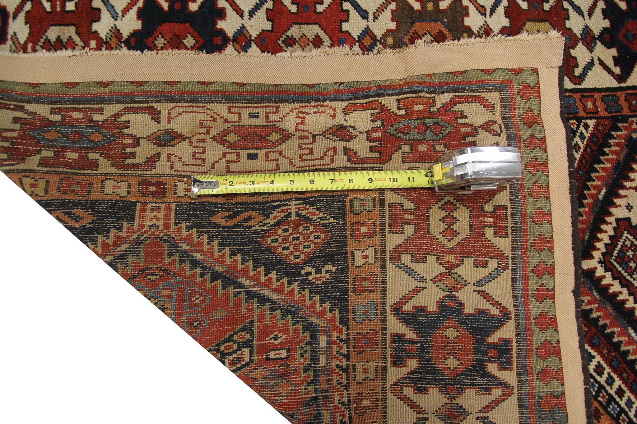 Antique Caucasian Runner Caucasian Kazak Rug Runner Geometric 1880 For Sale 4
