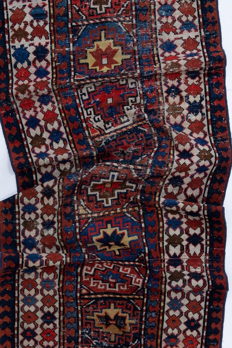 Antique Caucasian Runner Rug For Sale at 1stDibs