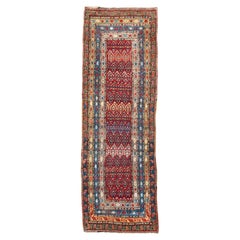 Antique Caucasian Runner with Colorful Boteh Design