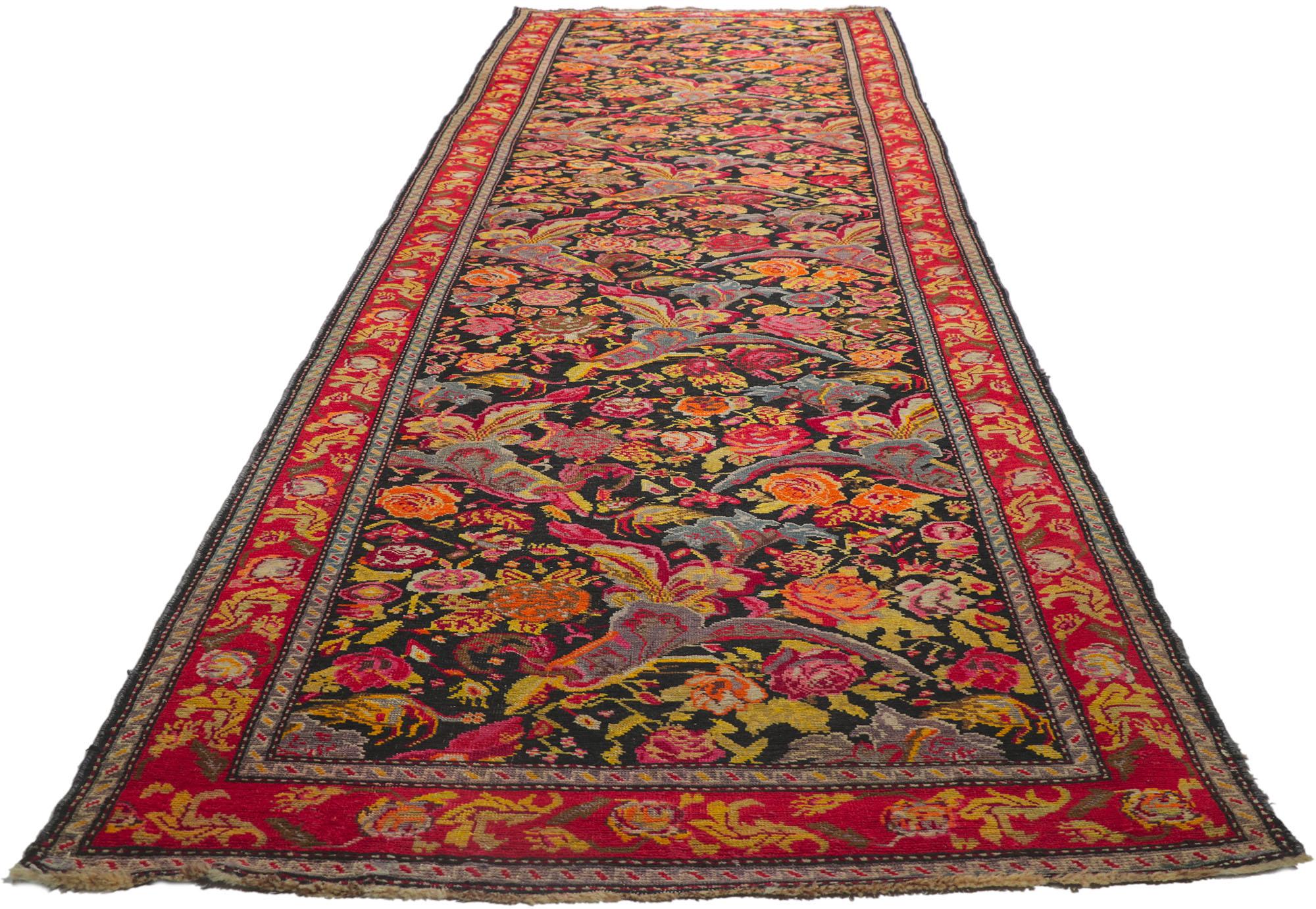 Bohemian Antique Caucasian Russian Karabakh Rug Runner For Sale