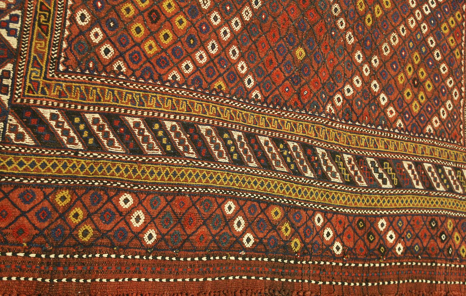 Hand-Knotted Antique Caucasian Rust Wool Verneh with All-Over Field, ca. 1890 For Sale