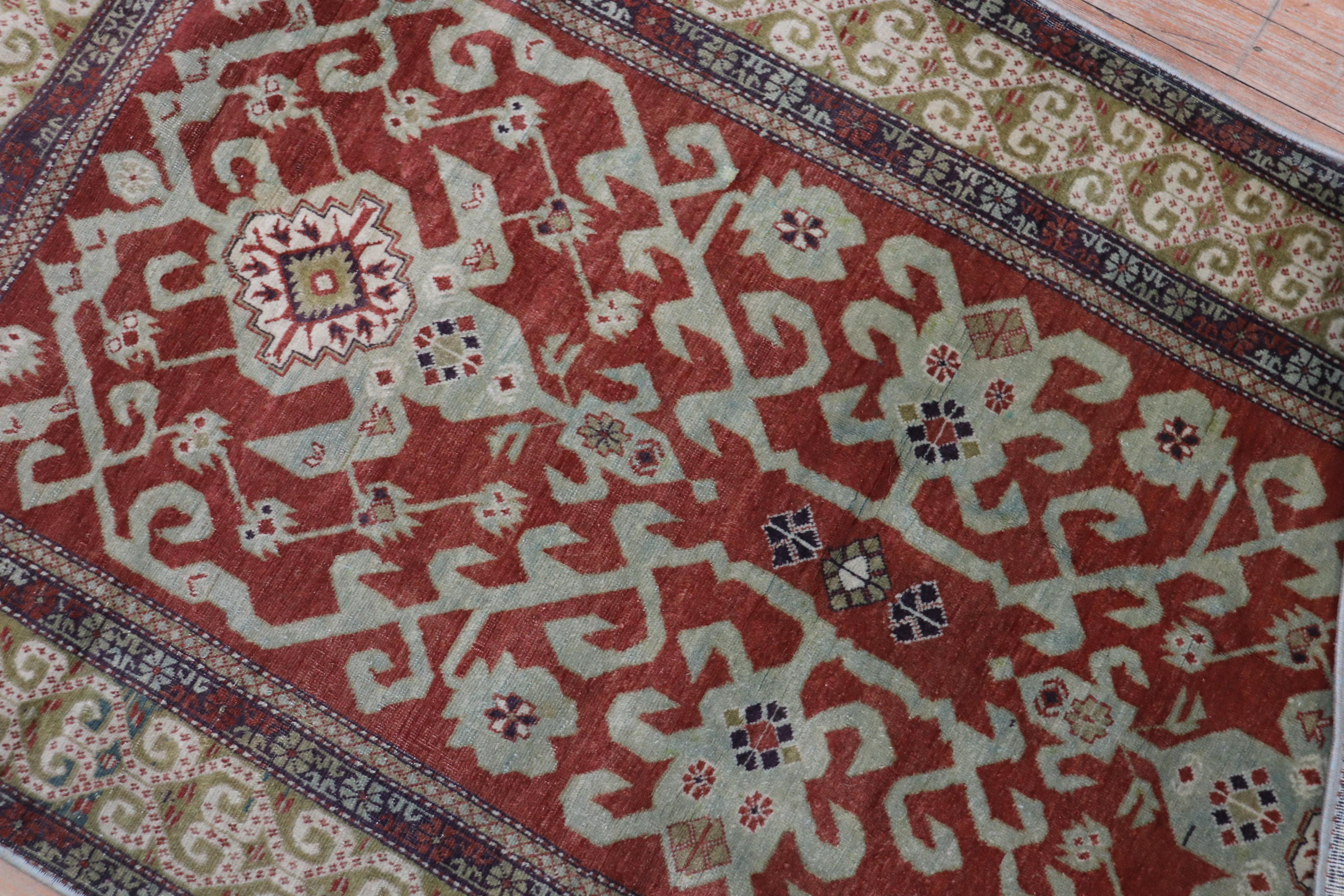 20th Century Antique Caucasian Rustic Shirvan Rug For Sale