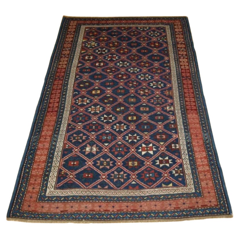 Antiker kaukasischer Seichur-Teppich mit Stern- und Gittermuster, um 1880 im Angebot