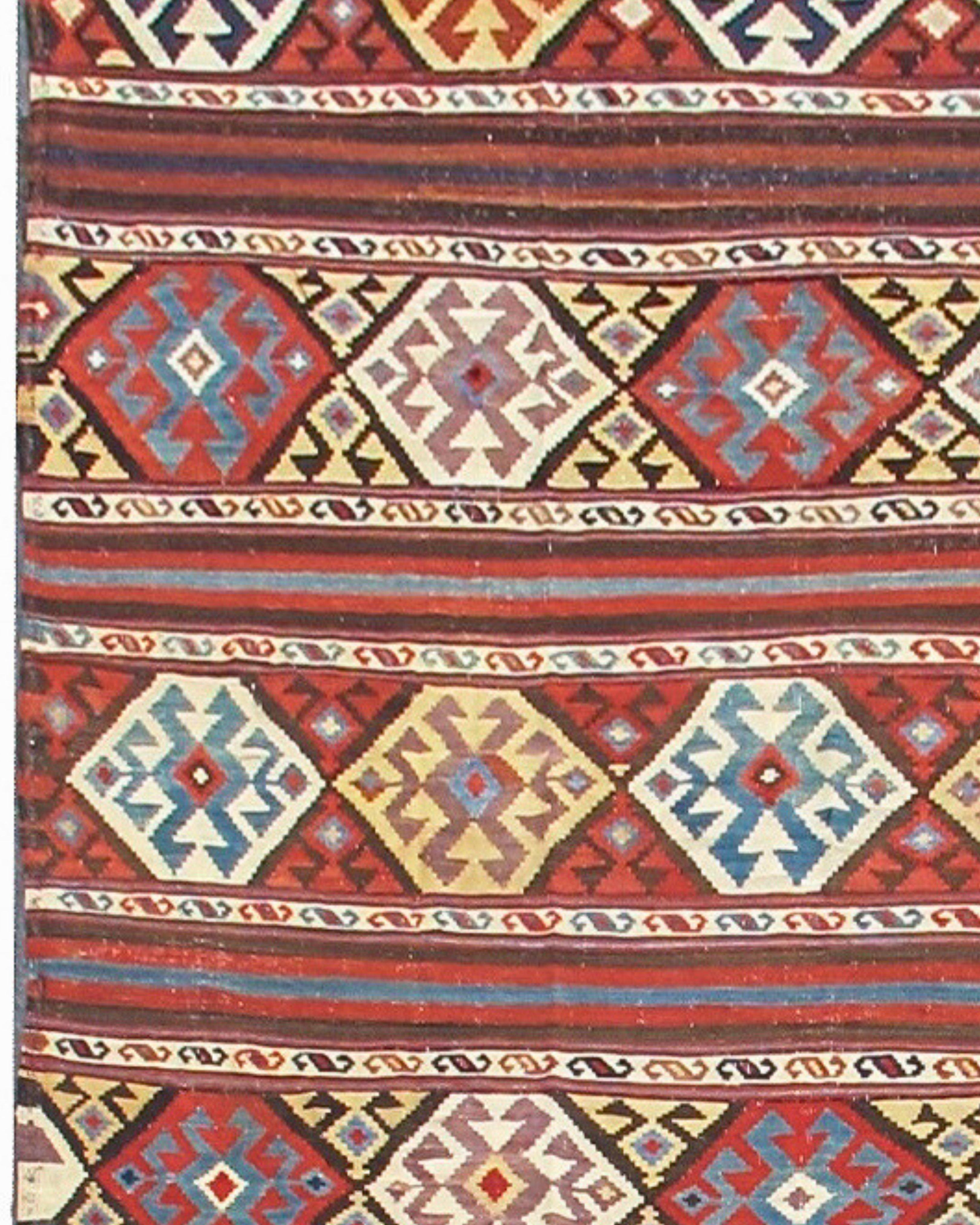 Hand-Knotted Antique Caucasian Shahsevan Kilim Rug, c. 1900 For Sale