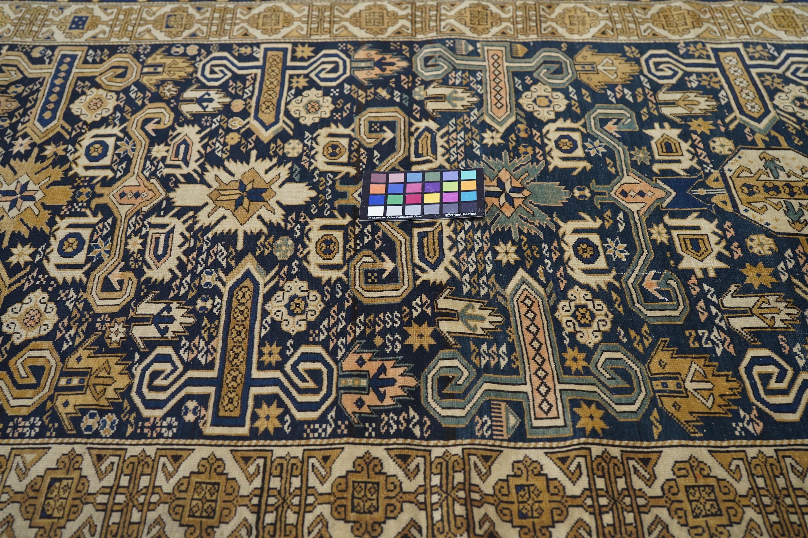 20ième siècle Tapis Shirvan caucasien ancien de 3'10