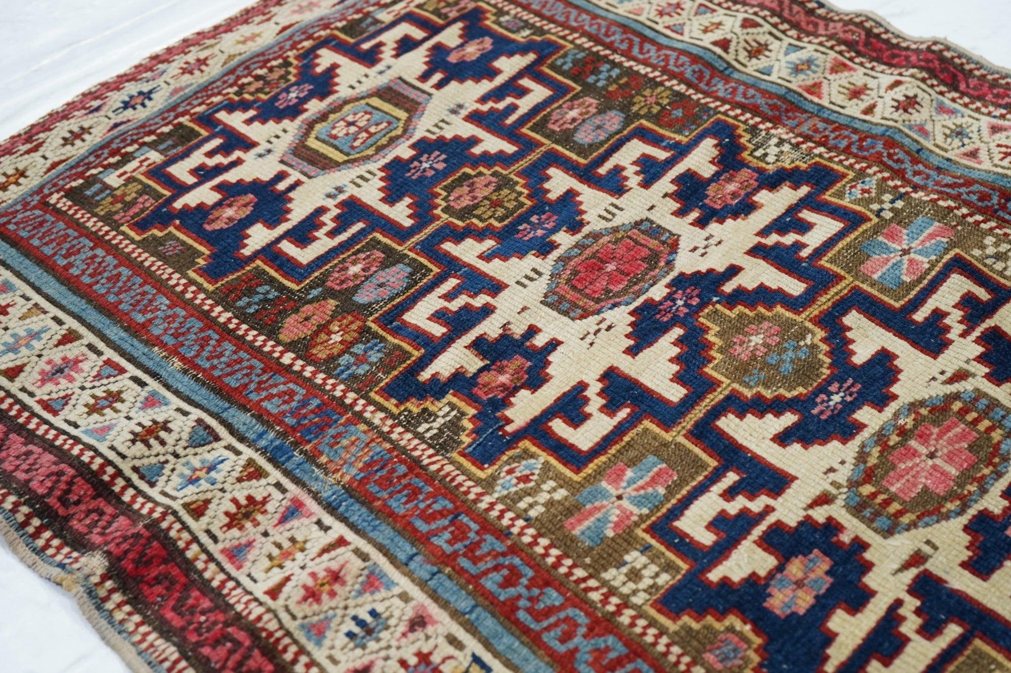 Hand-Knotted Antique Caucasian Shirvan Area Rug For Sale