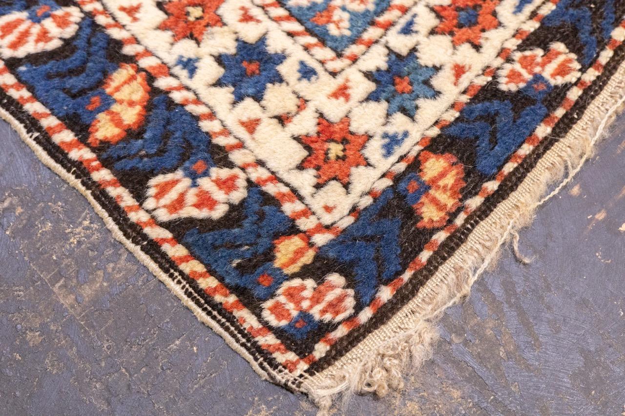 XIXe siècle Tapis ancien caucasien Shirvan Bijov 2'10 x 6'0