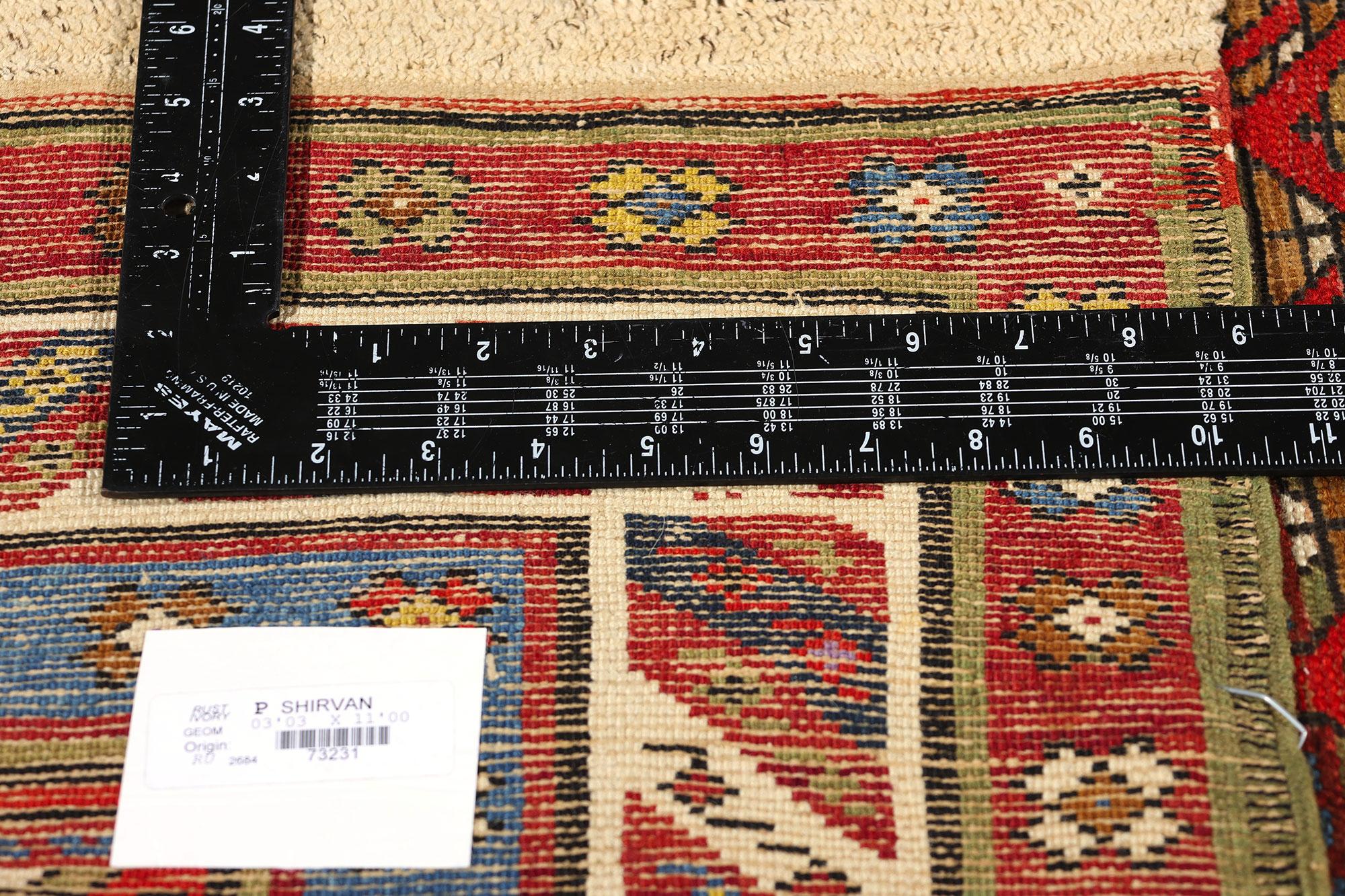 20th Century Antique Caucasian Shirvan Boteh Runner with Tribal Style, Hallway Runner For Sale