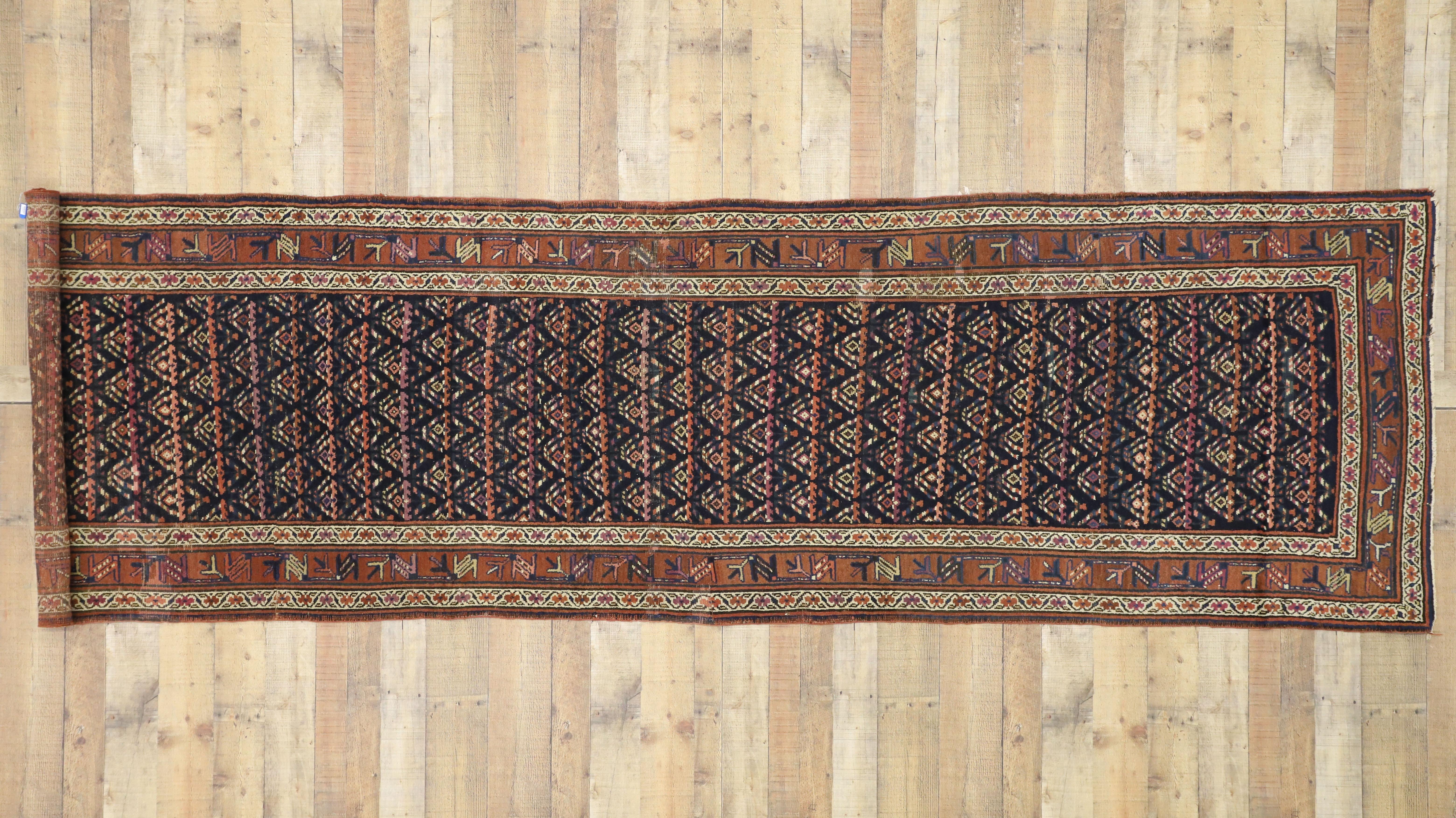 Antique Caucasian Boteh Shirvan Hallway Runner with Modern Victorian Style For Sale 2