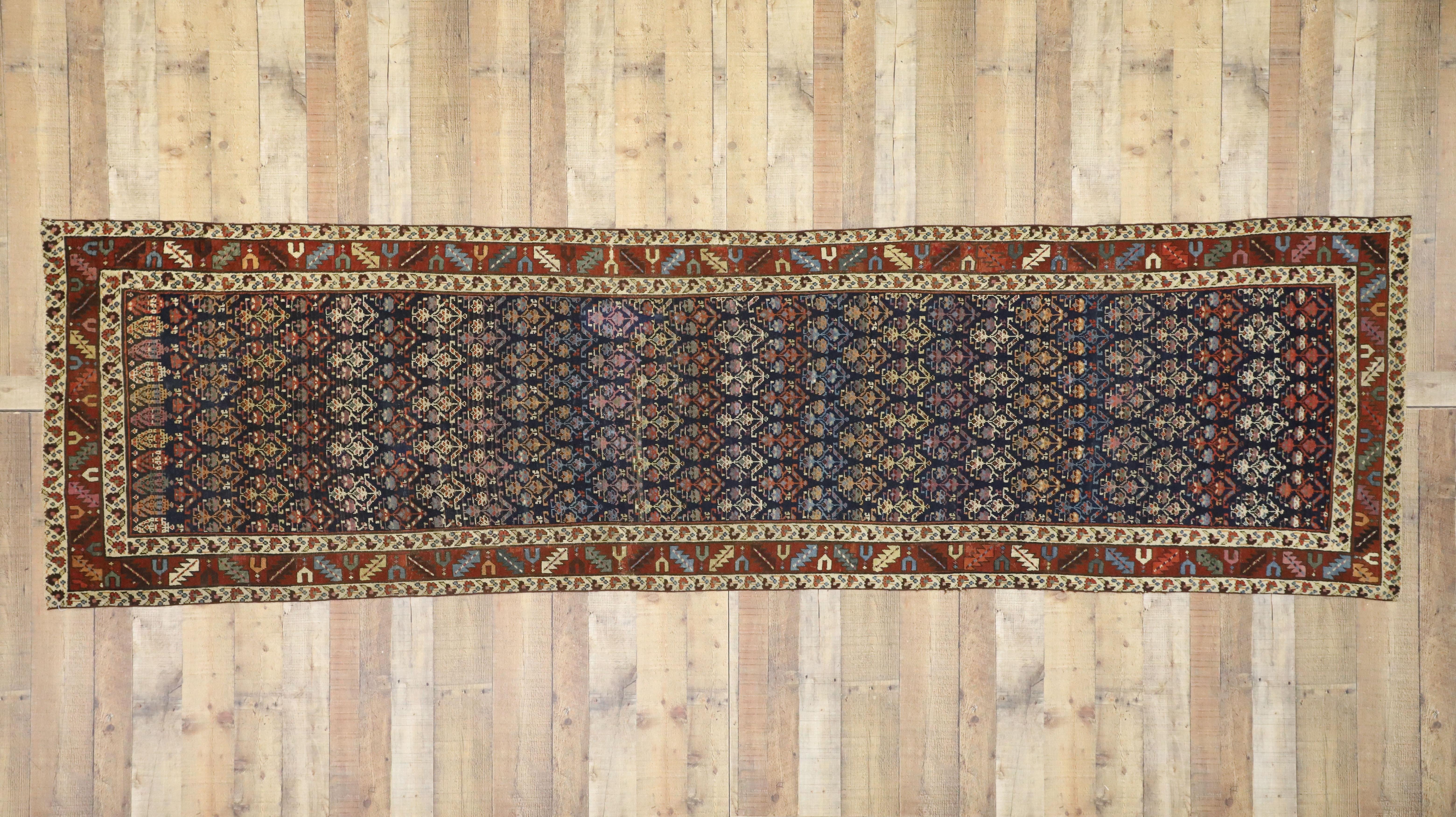 Antique Caucasian Shirvan Runner with Boteh Pattern and Modern Federal Style For Sale 1