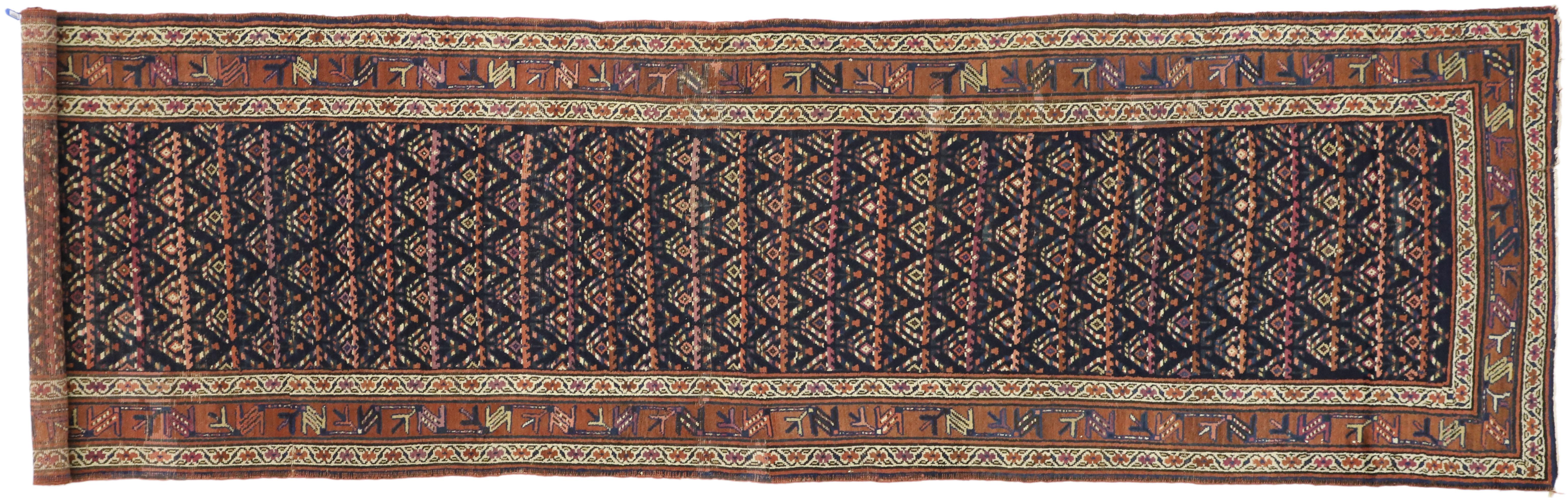 Antique Caucasian Boteh Shirvan Hallway Runner with Modern Victorian Style For Sale 3