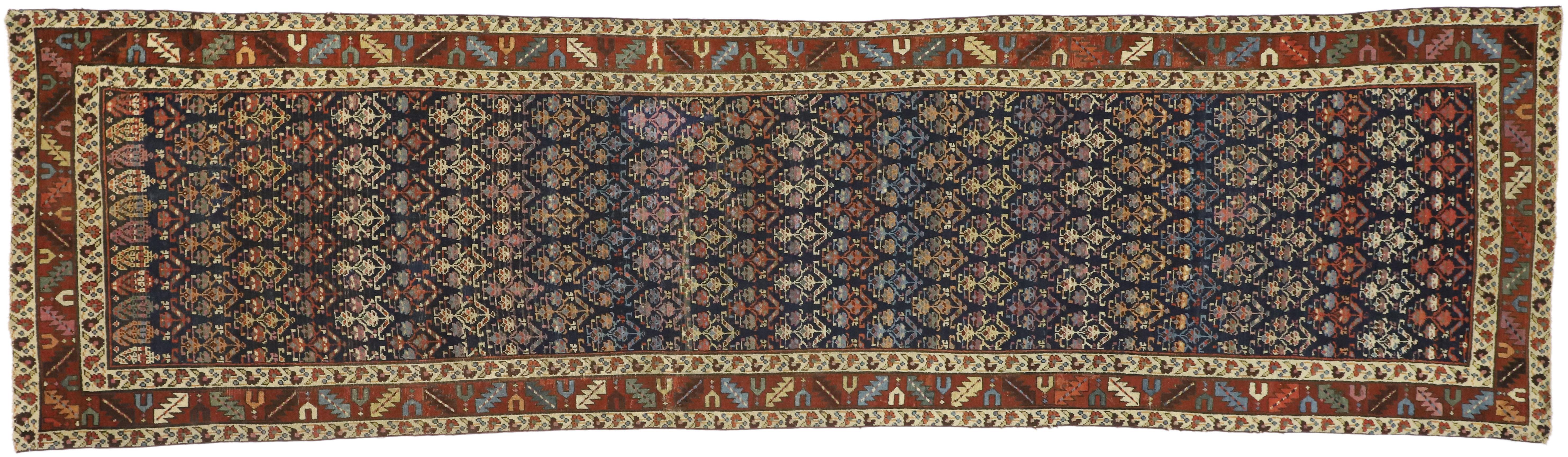 Antique Caucasian Shirvan Runner with Boteh Pattern and Modern Federal Style For Sale 2