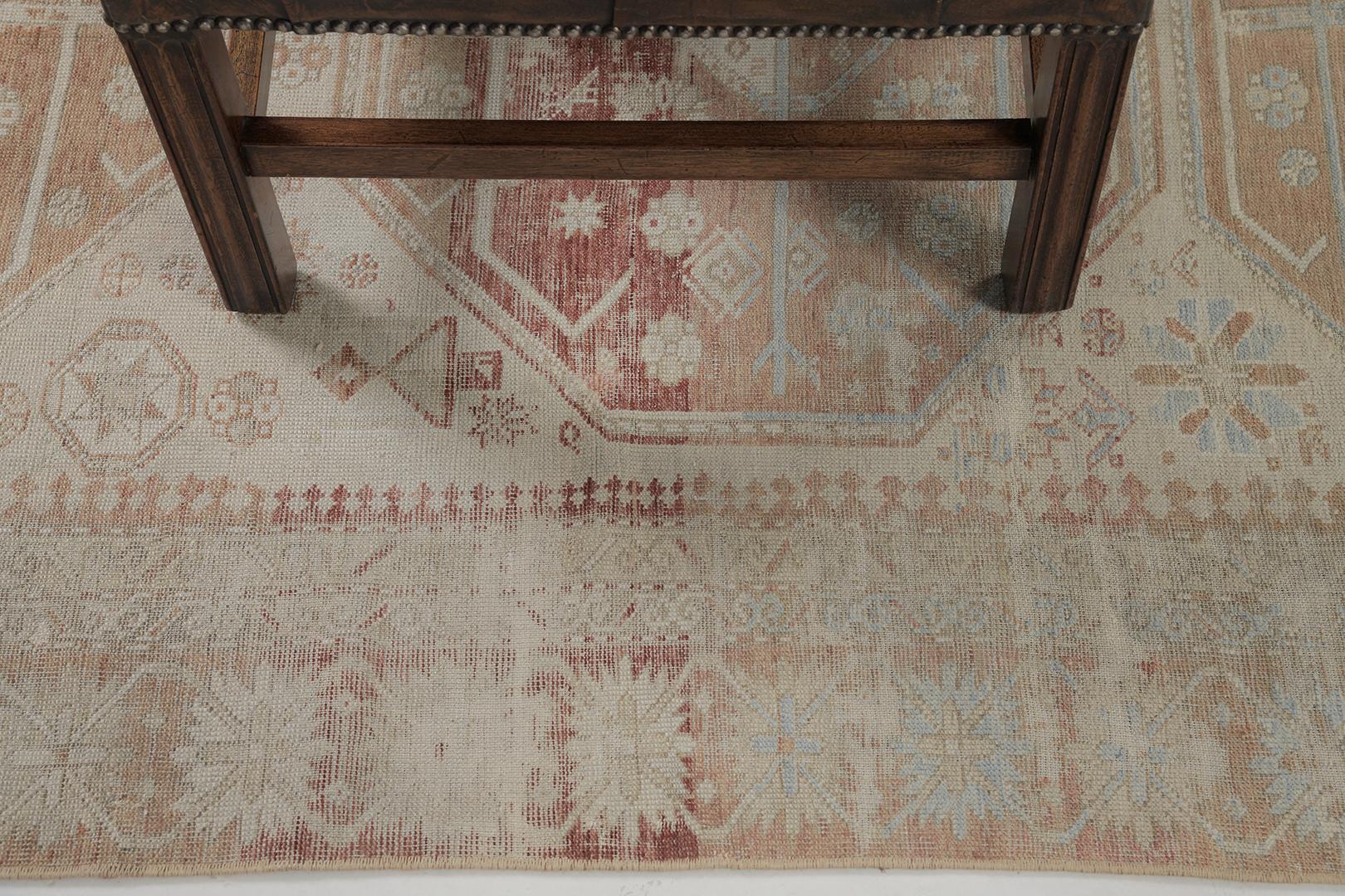 Russian Antique Caucasian Shirvan by Mehraban Rugs For Sale