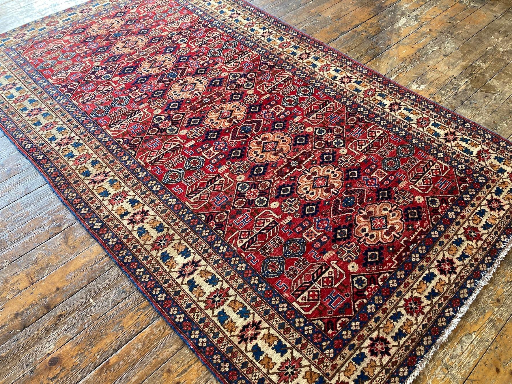 Early 20th Century Antique Caucasian Shirvan Carpet 2.67m X 1.60m For Sale