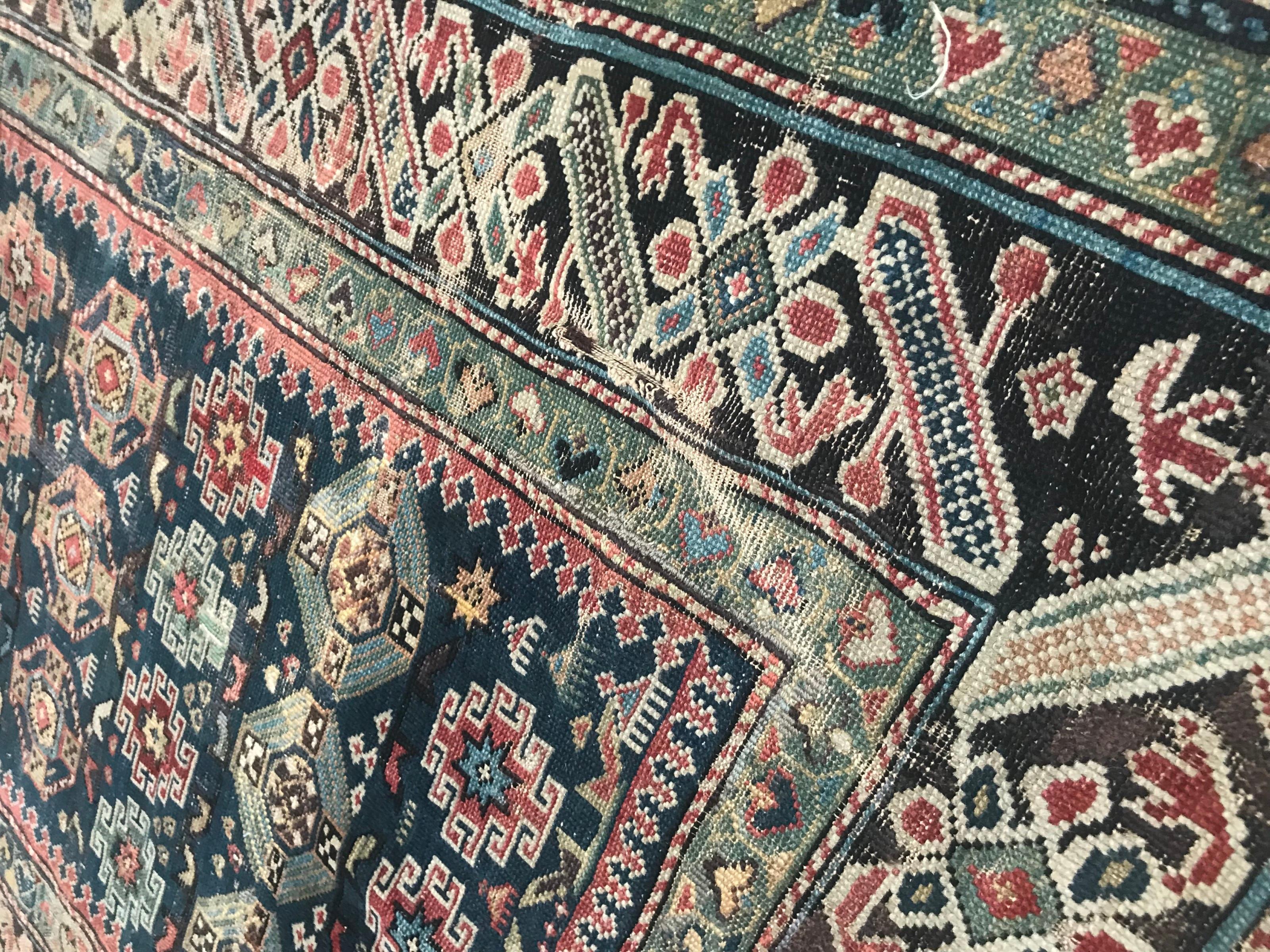Antiker kaukasischer Schirwan-Chichi-Teppich im Angebot 2