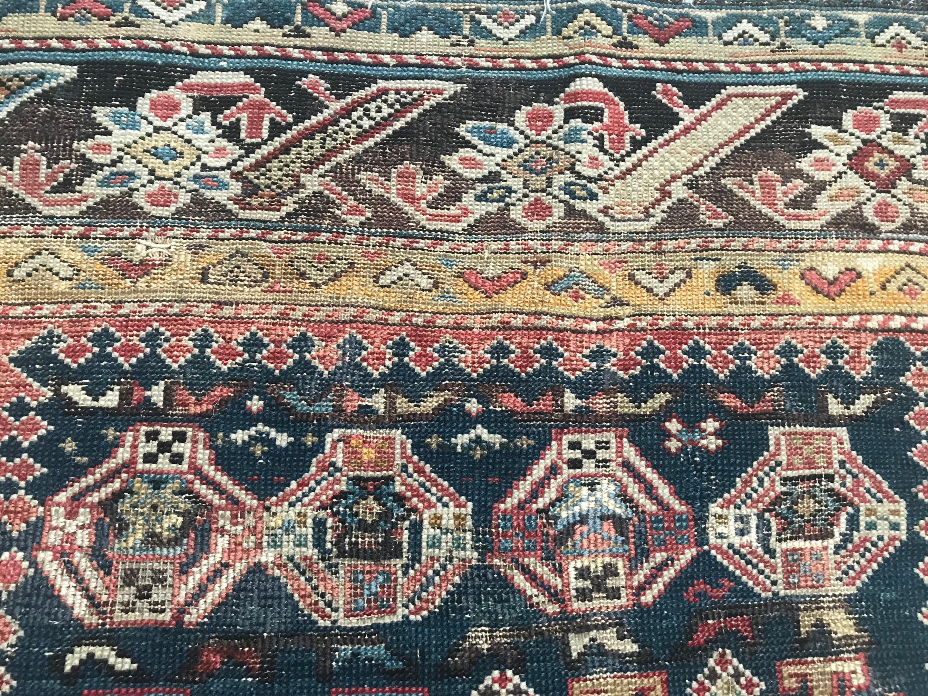 Wool Antique Caucasian Shirvan Chichi Rug For Sale