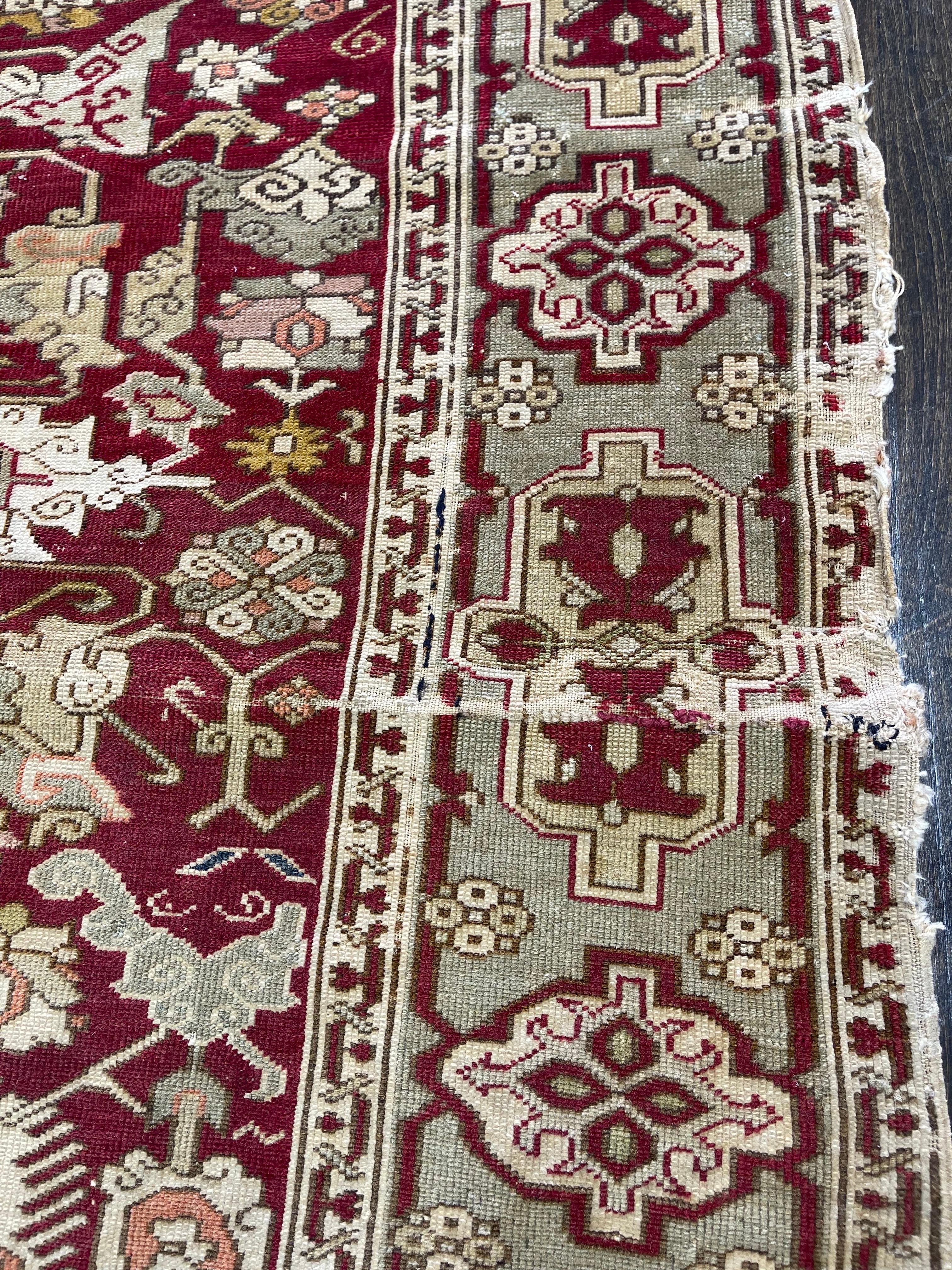 Wool Antique Caucasian Shirvan circa 1880 For Sale