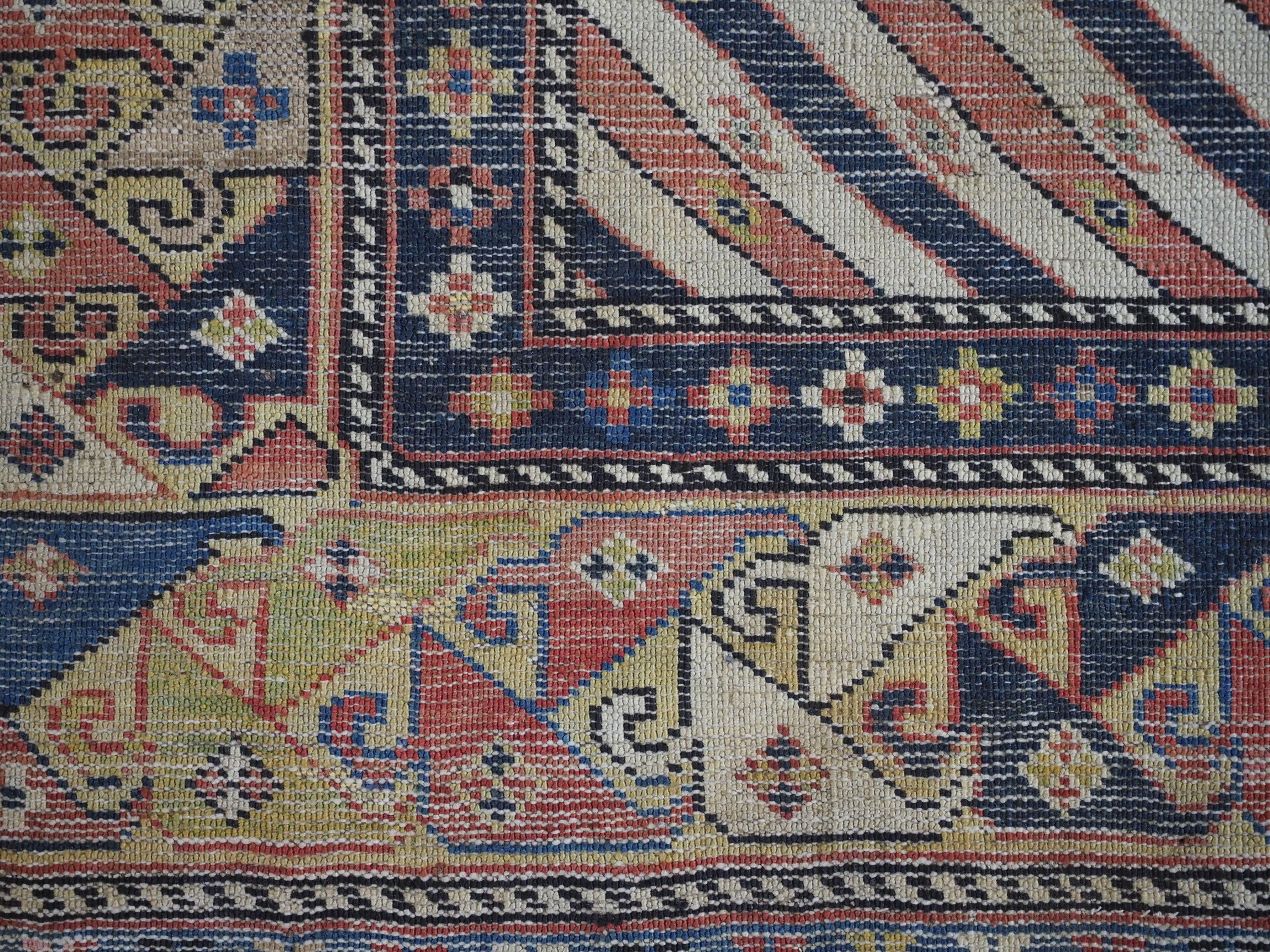 Antique Caucasian Shirvan/Dagestan prayer rug with scarce diagonal stipe design. For Sale 10