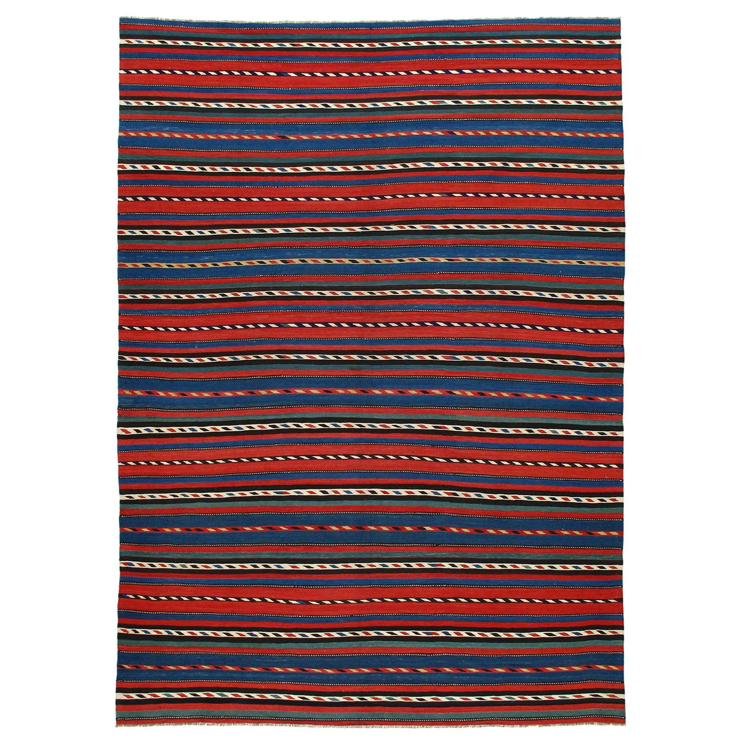 Antiker kaukasischer Flachgewebe-Teppich aus Schirwan im Angebot
