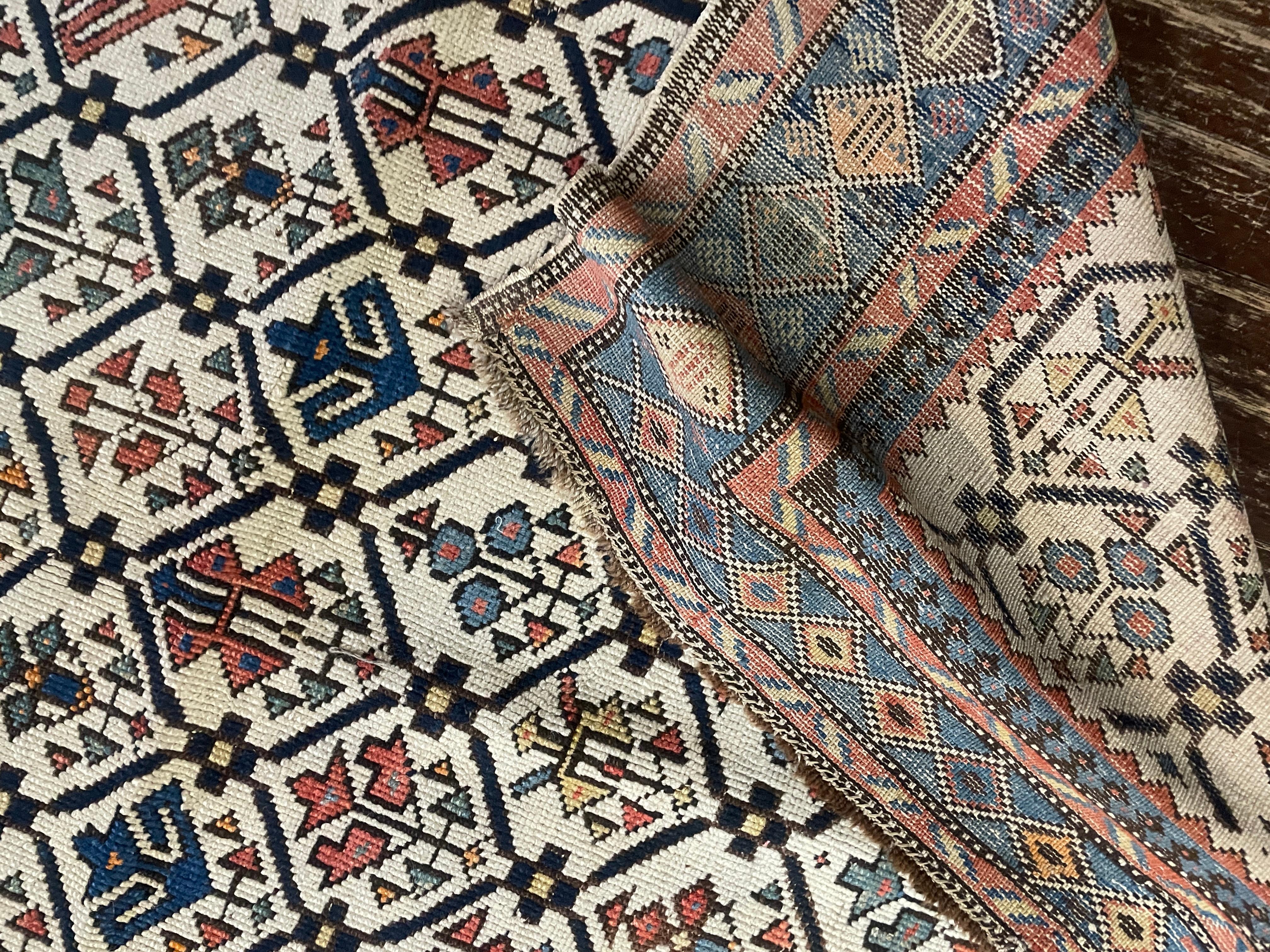 19th Century Antique Caucasian Chi Chi/ Shirvan/ Kazak Rug, 3'6