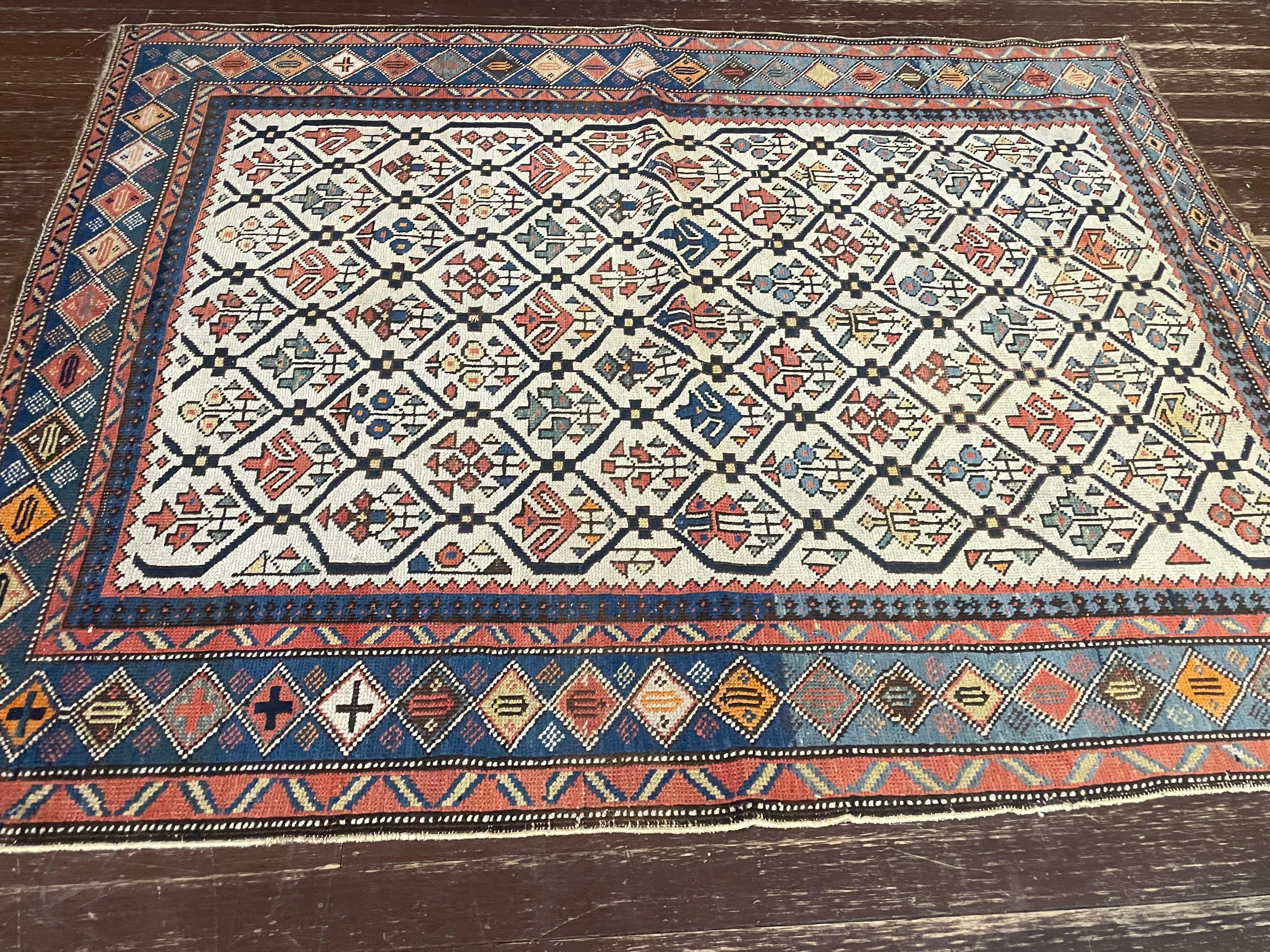 Antique Caucasian Chi Chi/ Shirvan/ Kazak Rug, 3'6
