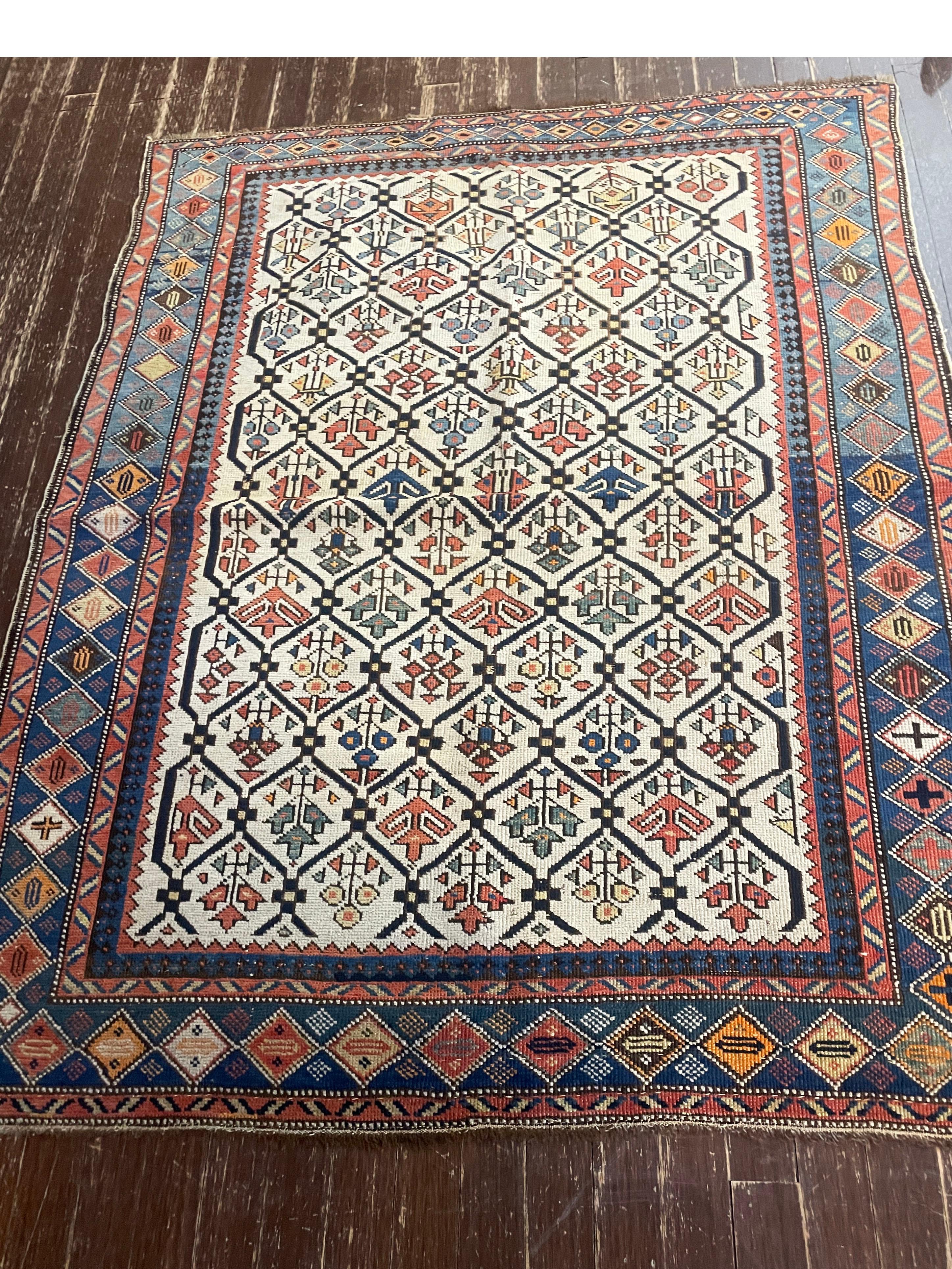 Antique Caucasian Chi Chi/ Shirvan/ Kazak Rug, 3'6