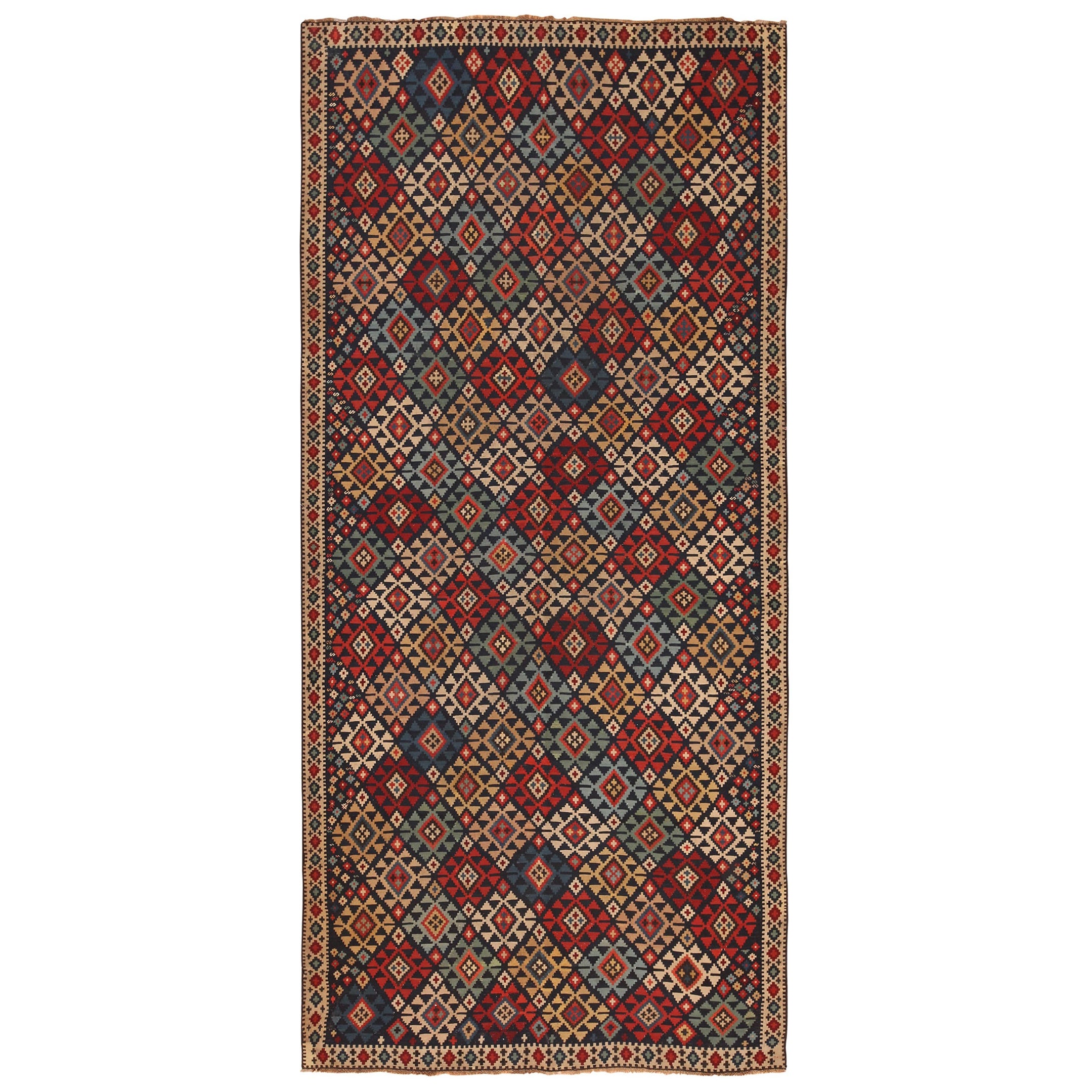 Antiker kaukasischer Schirwan-Kelim. 5 ft. 3 in x 10 ft. 7 in