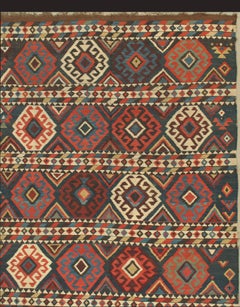 Antique Hand-Woven Shirvan Kilim Rug, 5'5" x 9'10", Caucasus, 1900