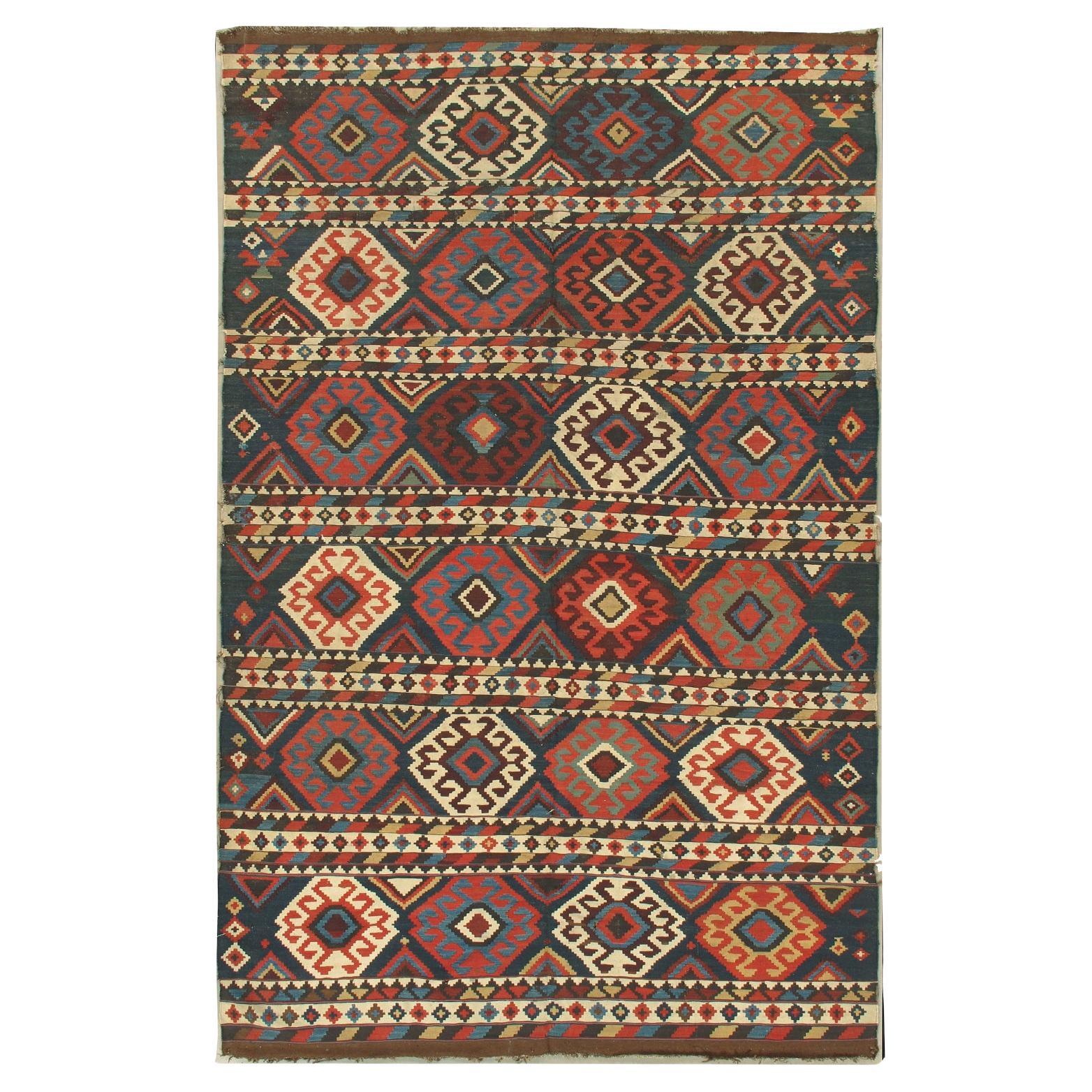 Antique Caucasian Shirvan Kilim Rug  5'5 x 9'10