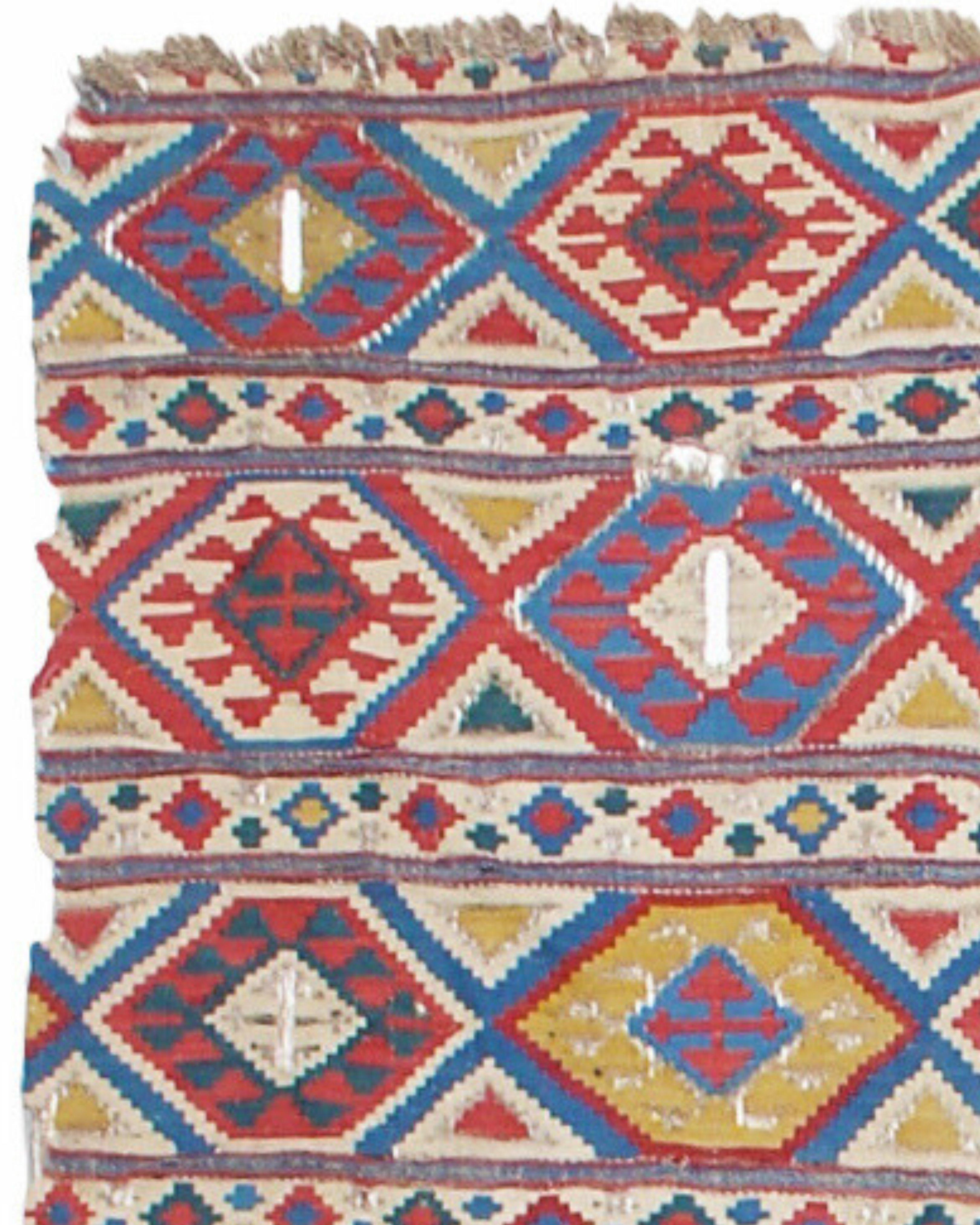 Hand-Woven Antique Caucasian Shirvan Kilim, Late 19th Century For Sale