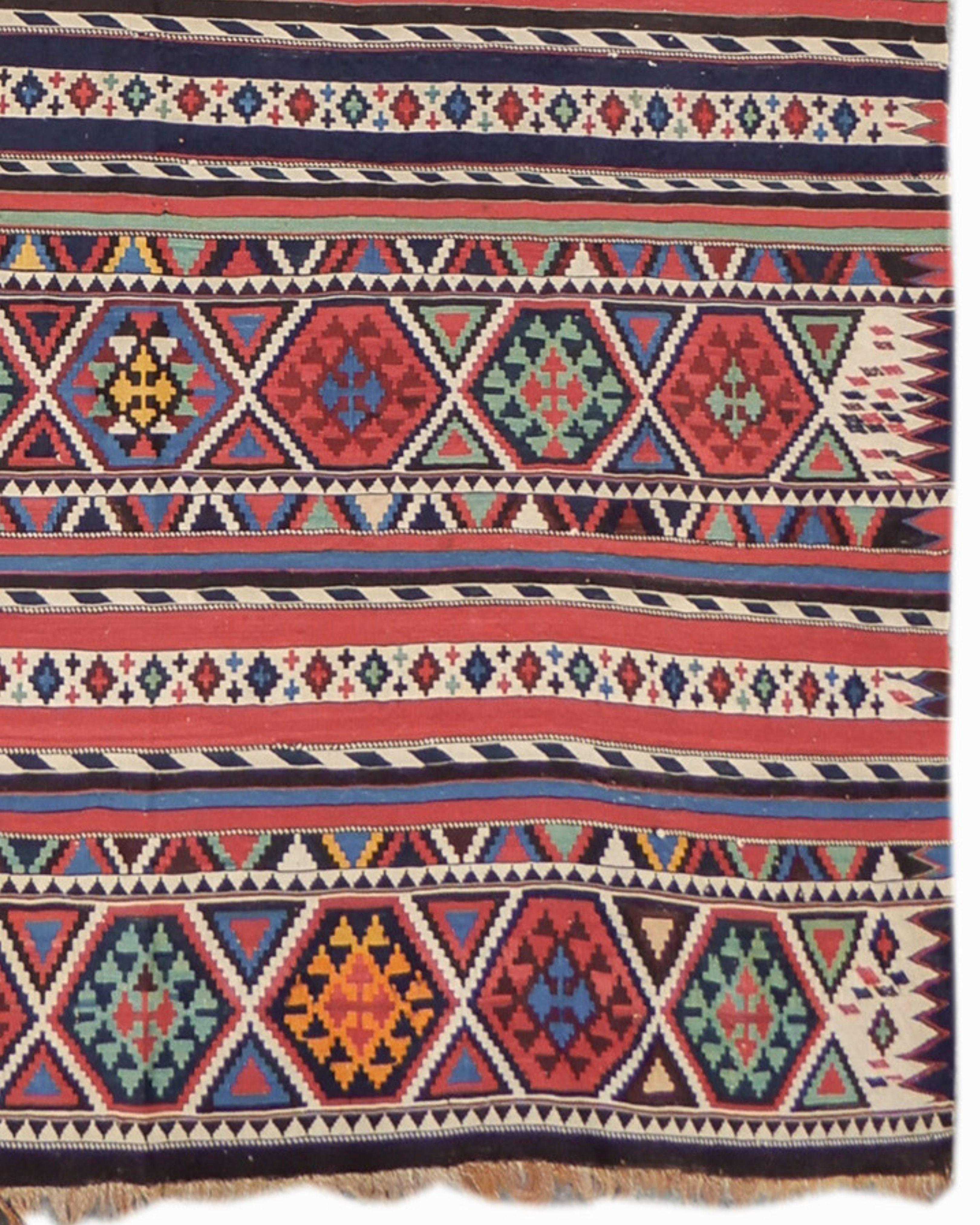 Wool Antique Caucasian Shirvan Kilim Rug, Late 19th Century For Sale