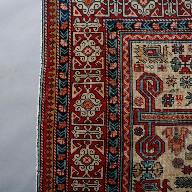 Caucasian Shirvan Kuba Perepedil Persian Rug, Stylized Rams Horns ...