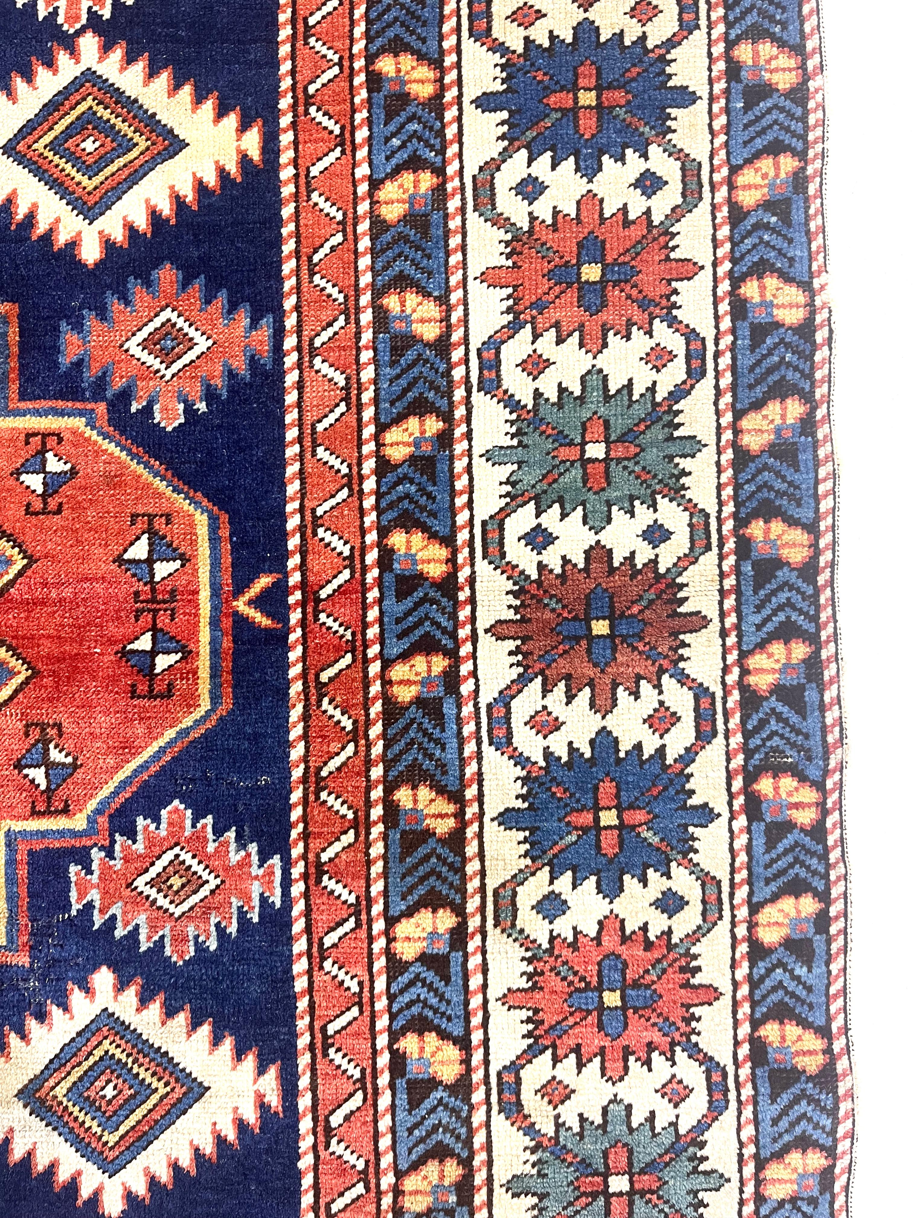 Caucasico Tappeto antico caucasico Shirvan Kuba 4'3