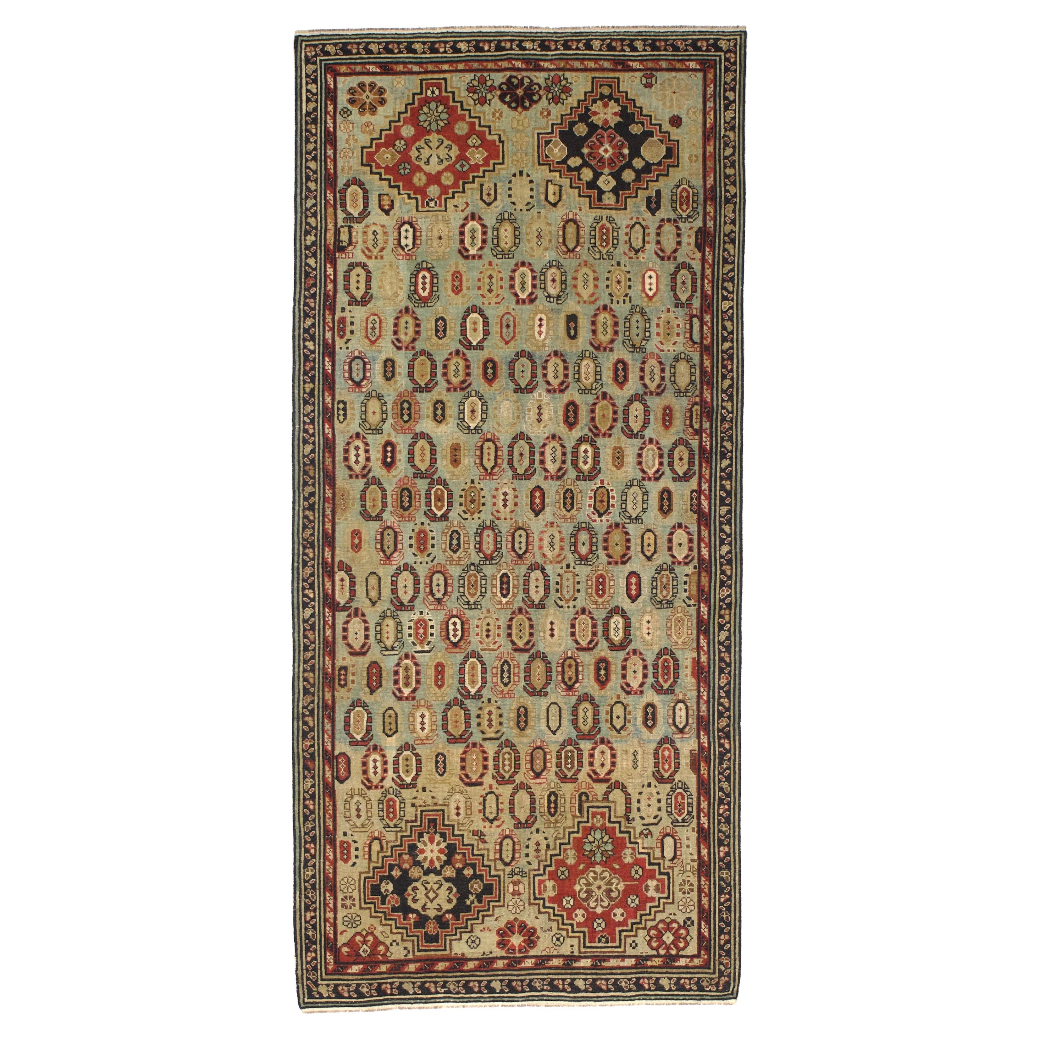 Antique Caucasian Shirvan Long Rug 4'3" x 9’5”
