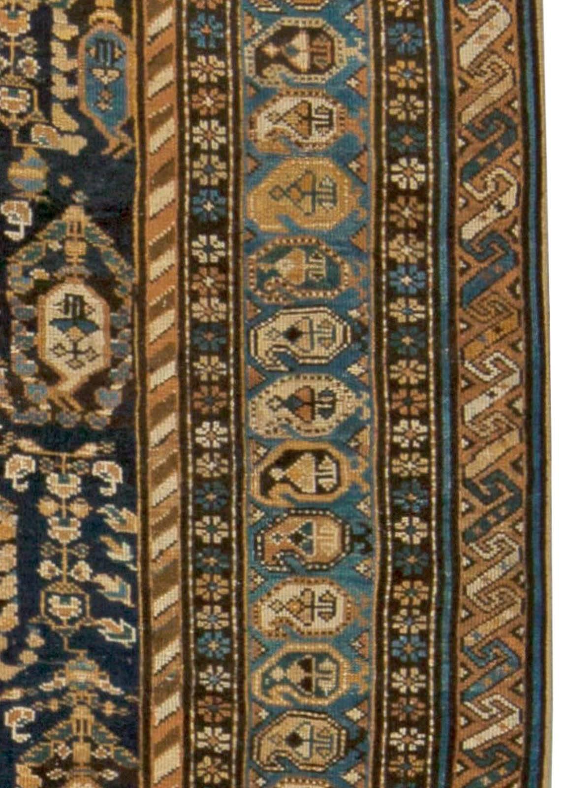 20th Century Antique Caucasian Shirvan Hand Knotted Wool Rug For Sale