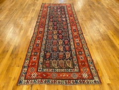 Antique Caucasian Shirvan Oriental Rug in Runner Size with Paisley Design
