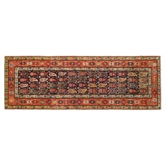 Antique Caucasian Shirvan Oriental Rug in Runner Size with Paisley Design