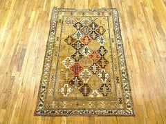 Antique Caucasian Shirvan Oriental Rug in Small Size with Diamond Design