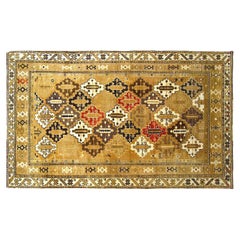 Antique Caucasian Shirvan Oriental Rug in Small Size with Diamond Design