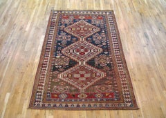Antique Caucasian Shirvan Oriental Rug in Small Size with Multiple Medallions