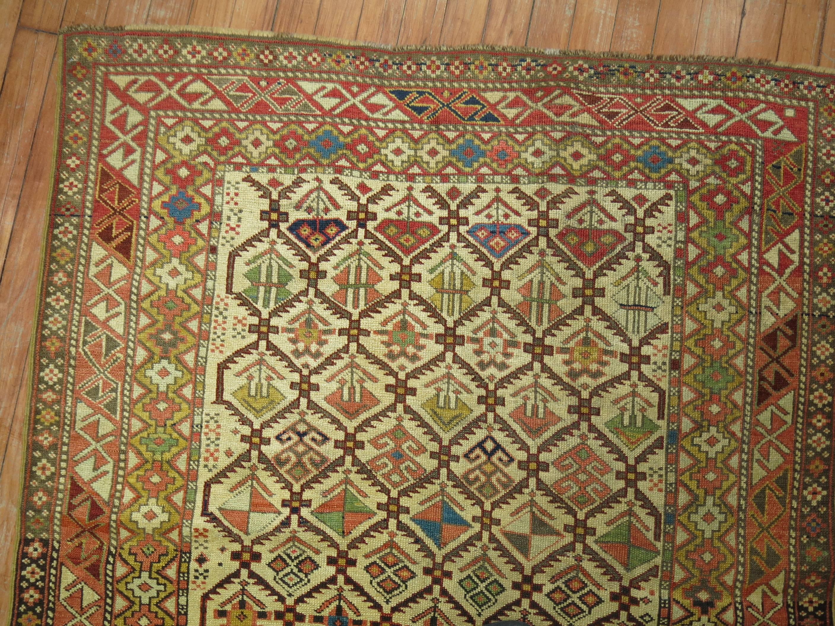 Russian Collectible Antique Caucasian Shirvan Prayer Rug