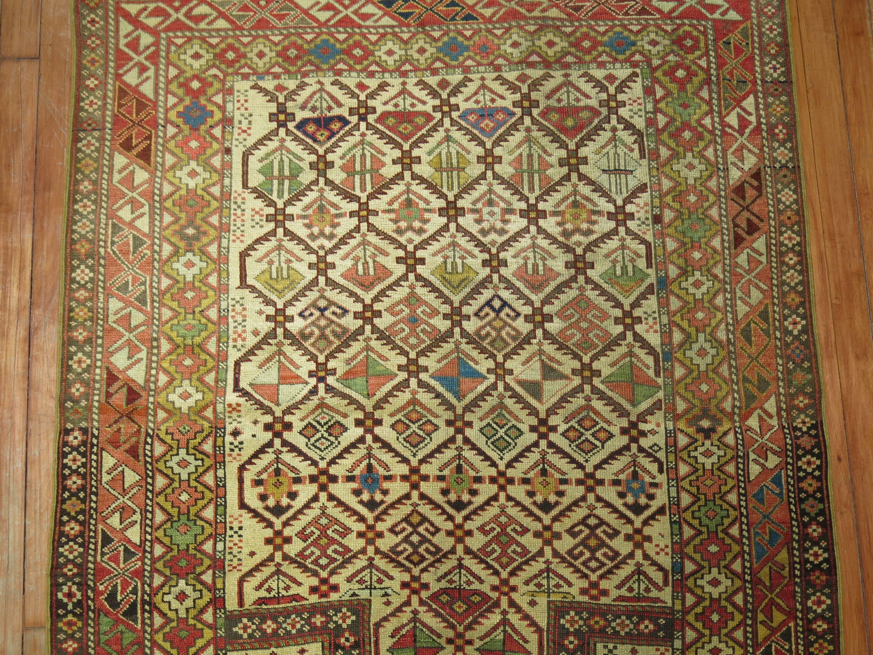 Wool Collectible Antique Caucasian Shirvan Prayer Rug