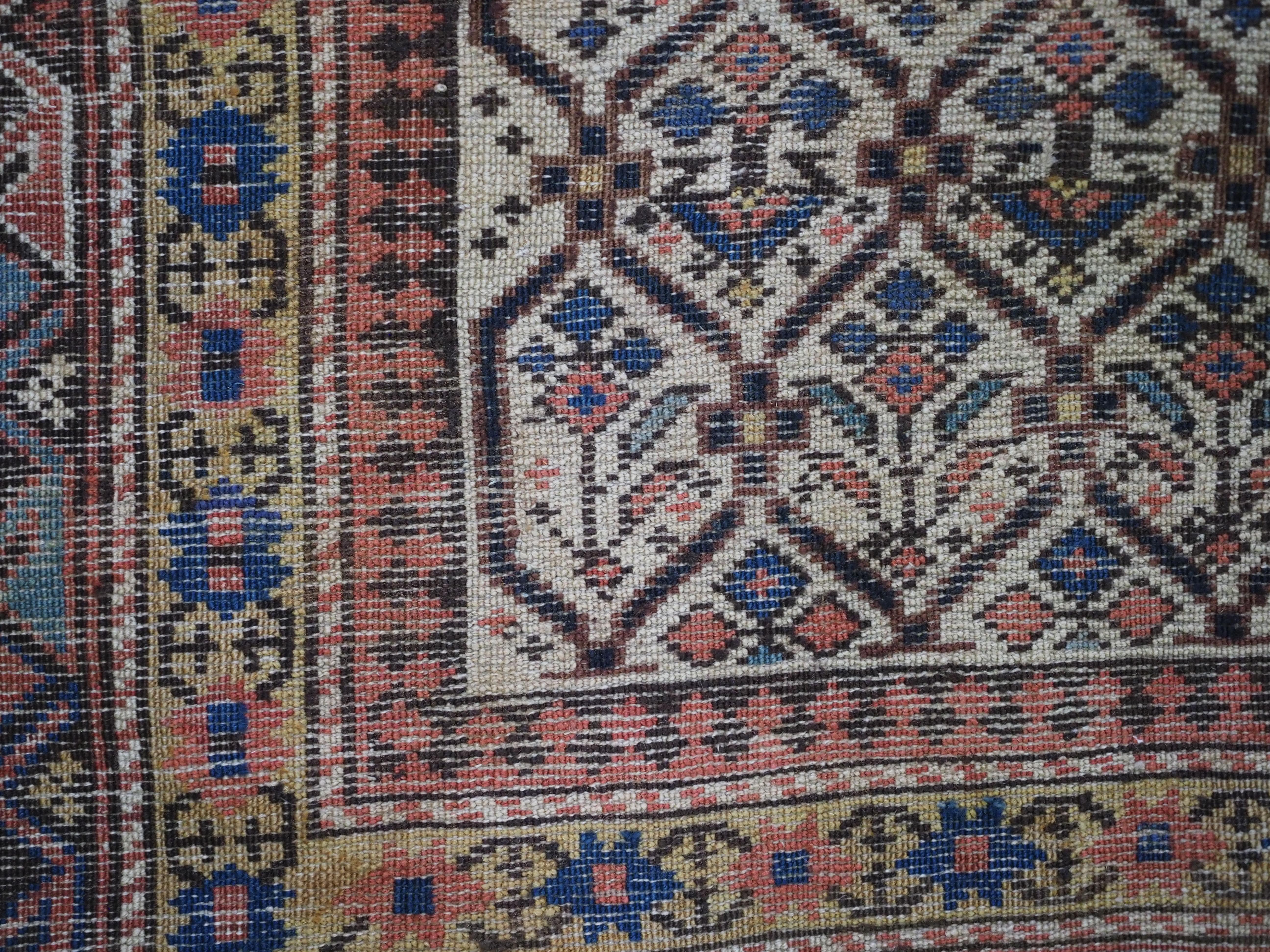 Antiker kaukasischer Schirwan-Gebetteppich mit floralem Gitter. .  Um 1880. im Angebot 7