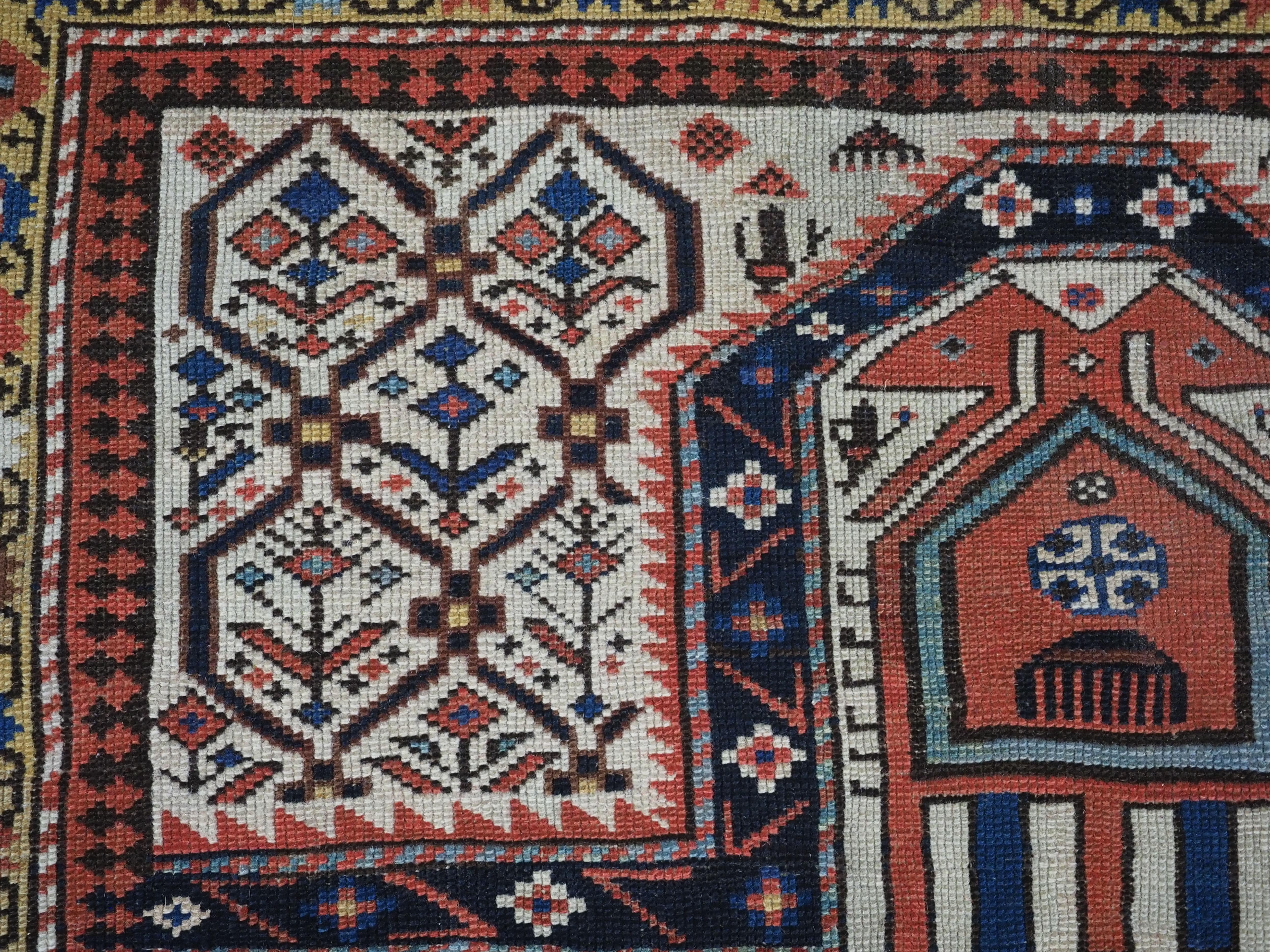 Antiker kaukasischer Schirwan-Gebetteppich mit floralem Gitter. .  Um 1880. im Angebot 2