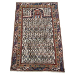 Antique Caucasian Shirvan prayer rug with floral lattice. .  Circa 1880.