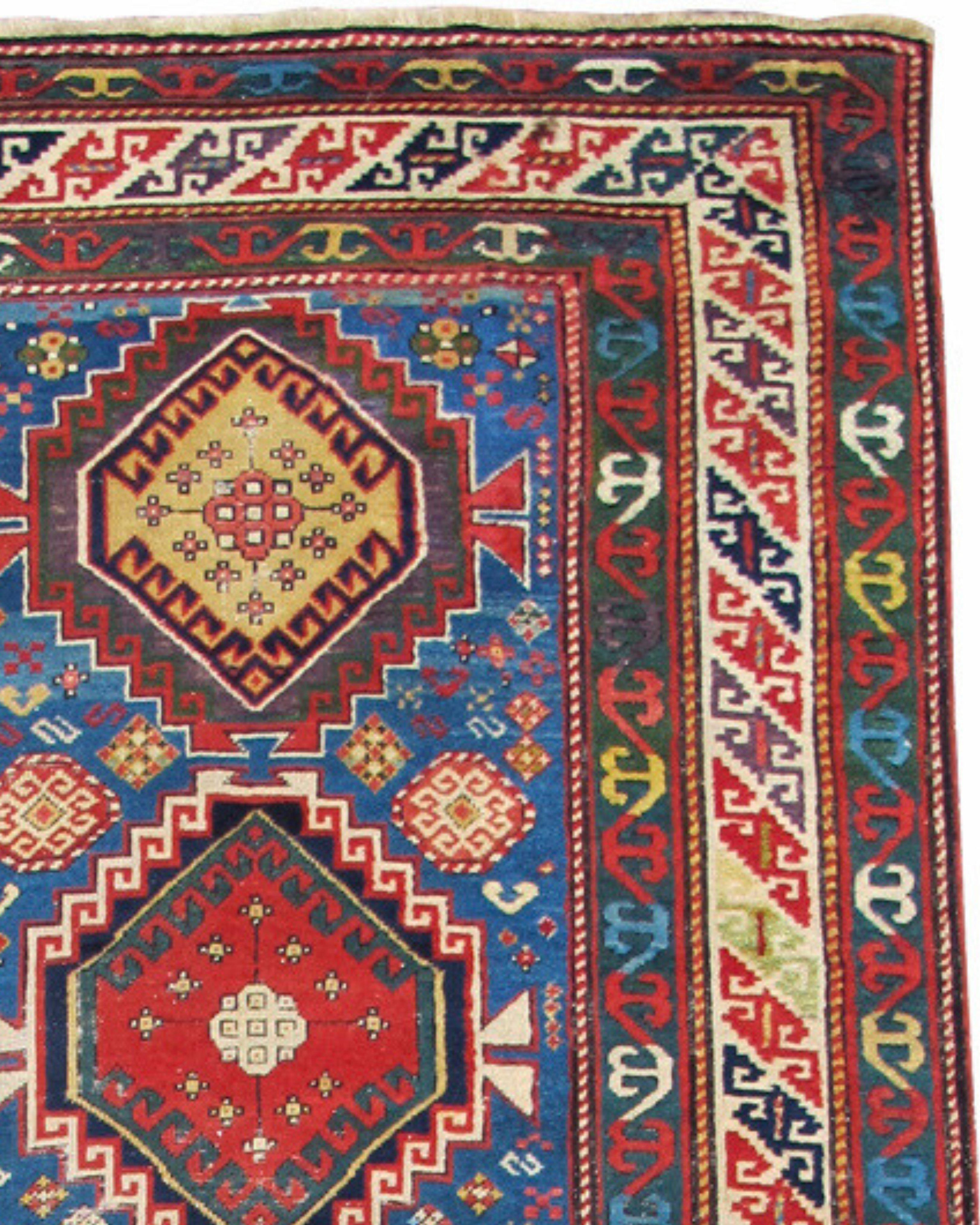 Hand-Woven Antique Caucasian Shirvan Rug, 19th Century For Sale