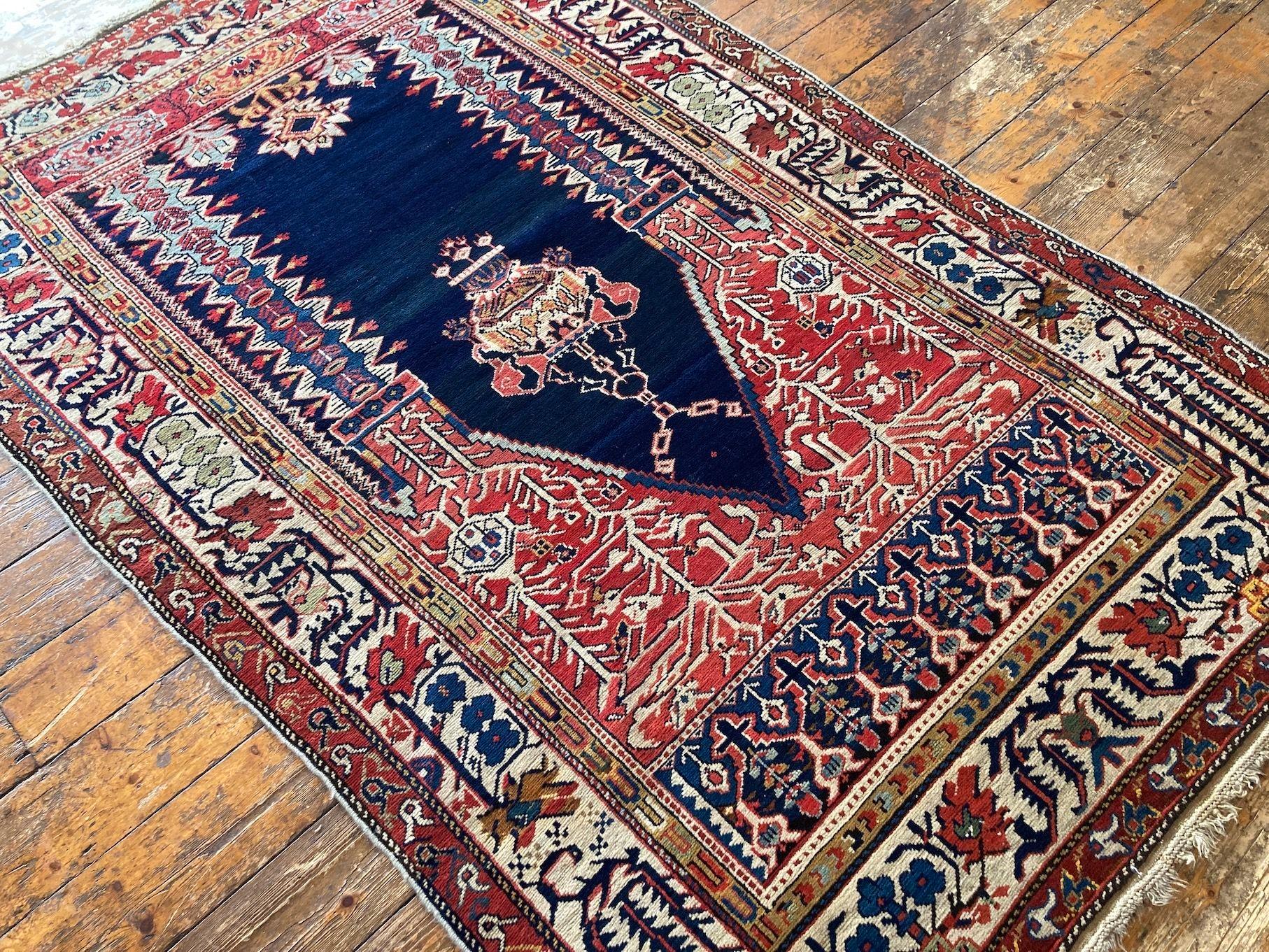 Early 20th Century Antique Caucasian Shirvan Rug 2.05m X 1.35m For Sale