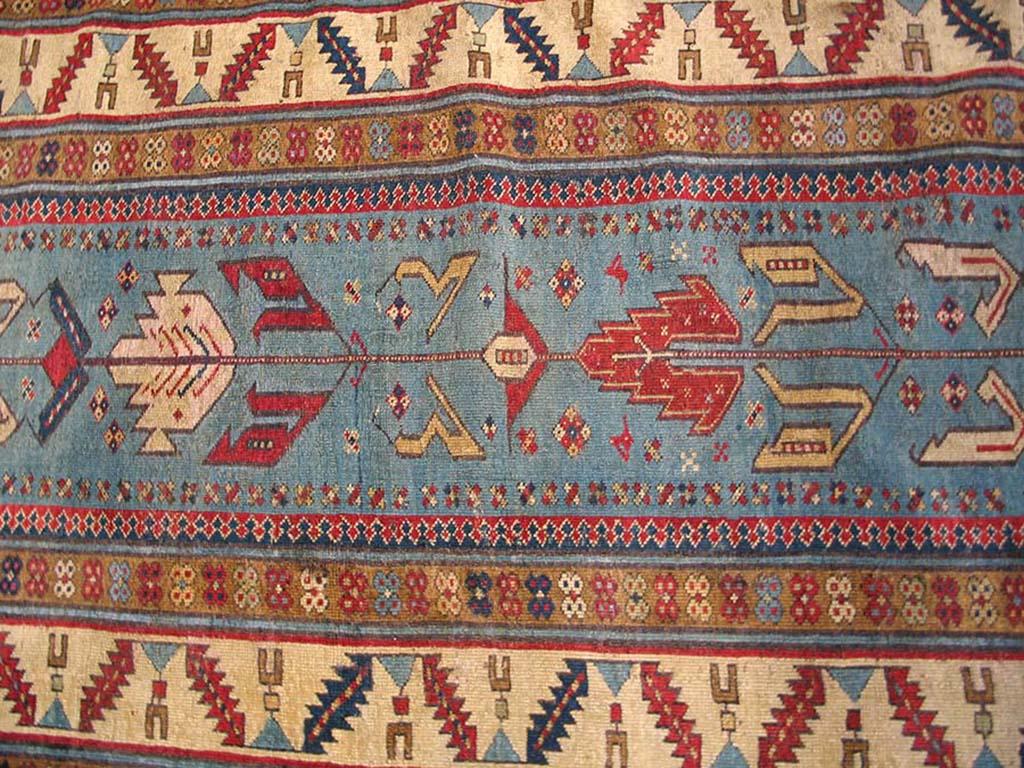 Mid-19th Century Mid 19th Century Caucasian Shirvan Carpet ( 3' x 9' - 91 x 274 ) For Sale