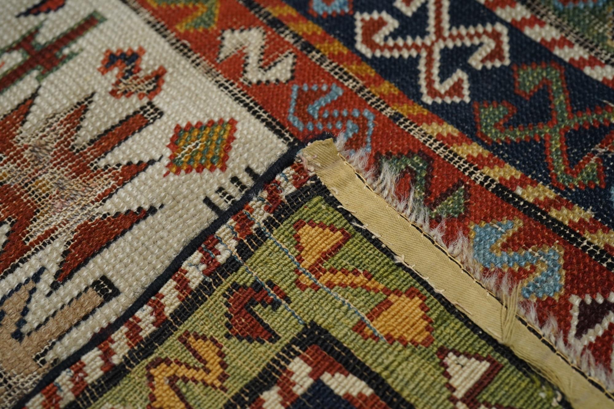 Antique Caucasian Shirvan Rug For Sale 5
