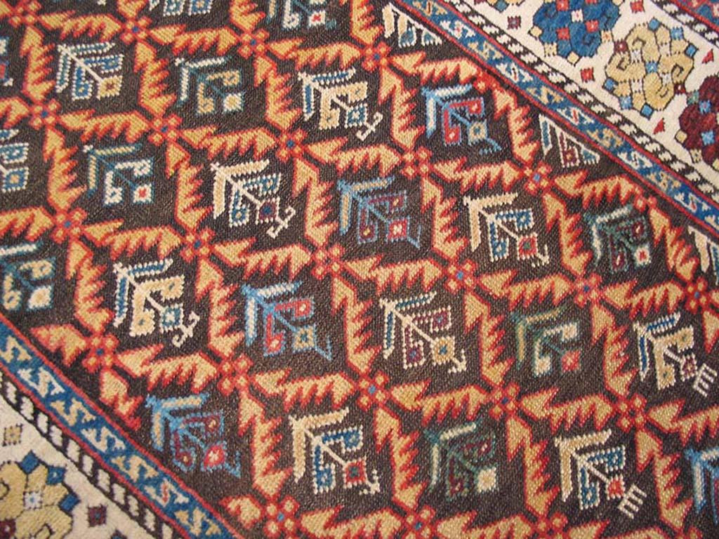 Wool Late 19th Century Caucasian Karabagh Carpet ( 3'10